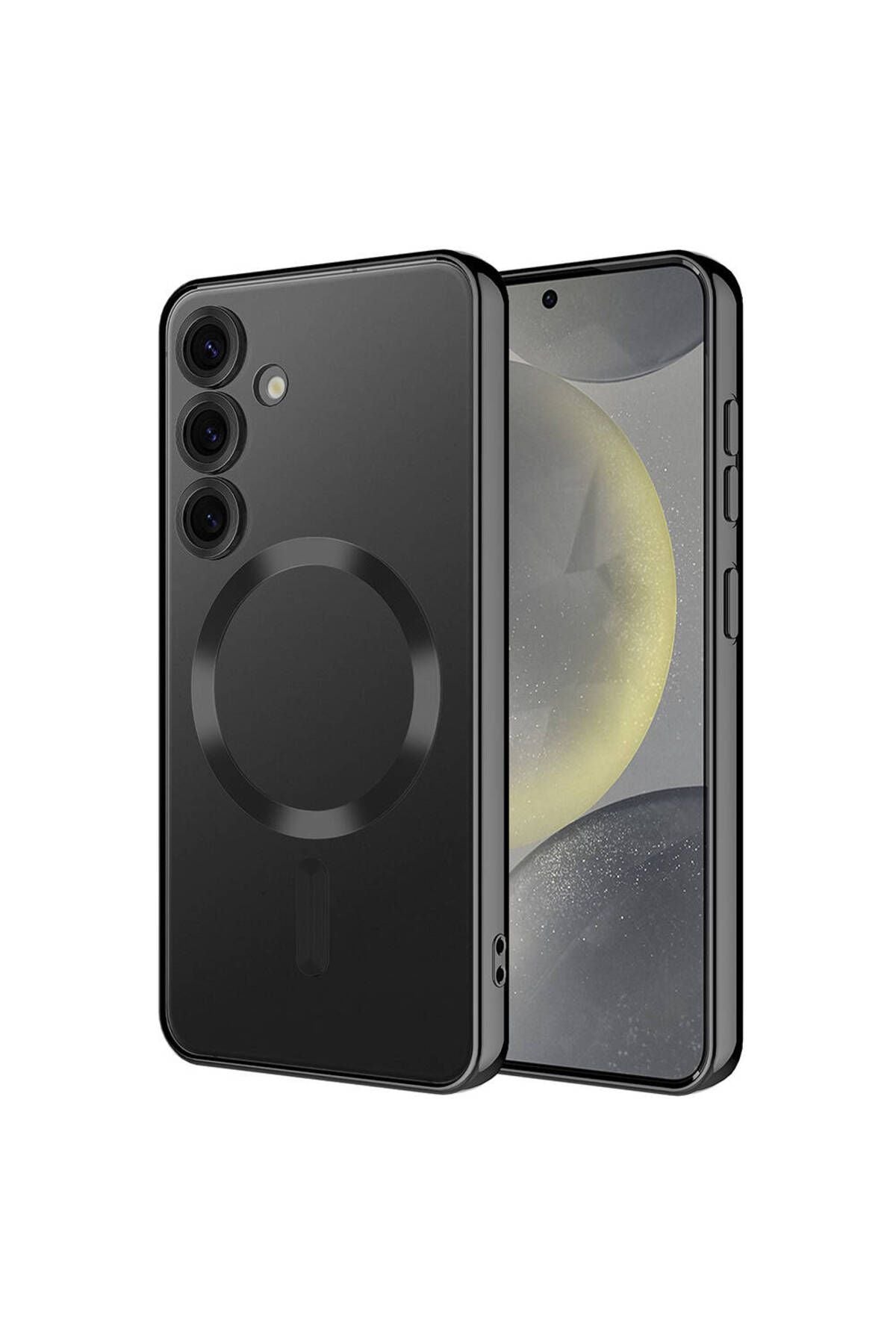 Galaxy S24 Plus Kılıf Kamera Korumalı Magsafe Wireless Şarj Özellikli Zore Demre Kapak - Gold