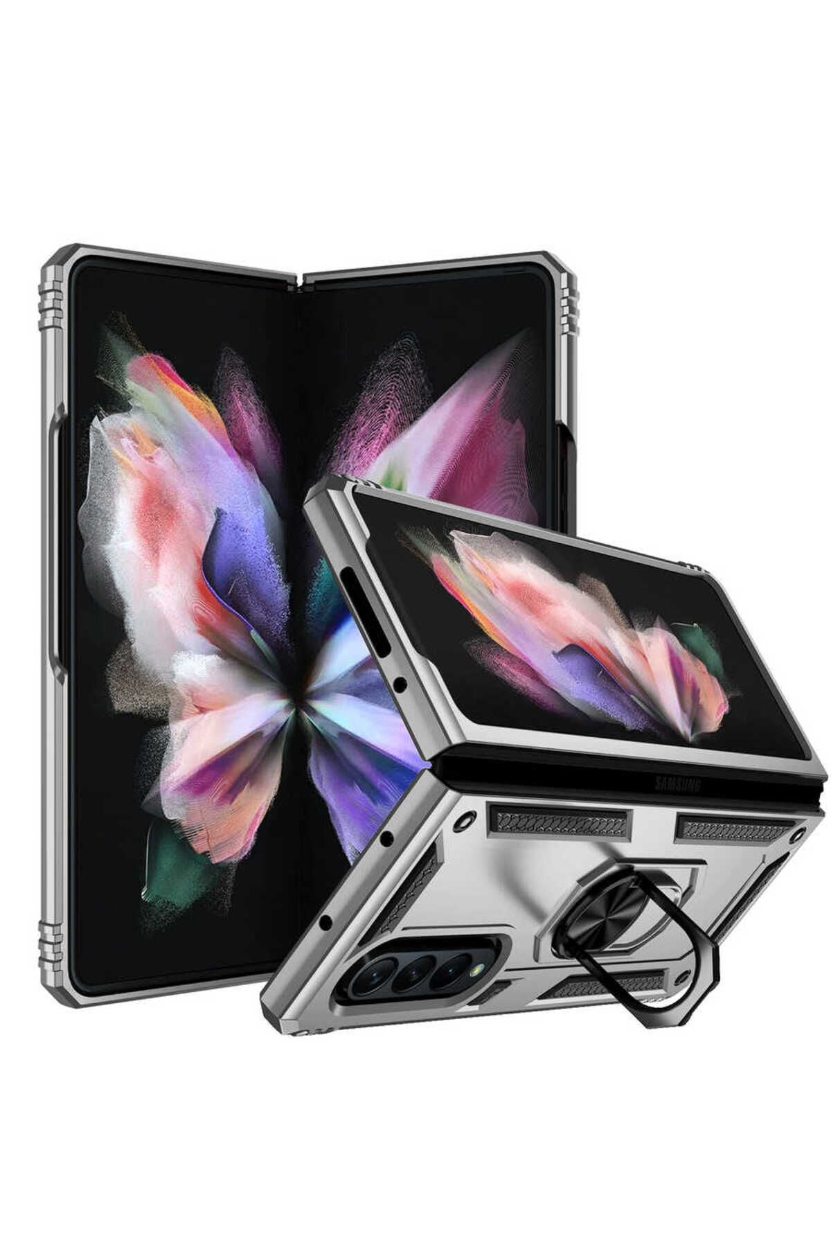 Galaxy Z Fold 3 Kılıf Zore Vega Kapak - Gri