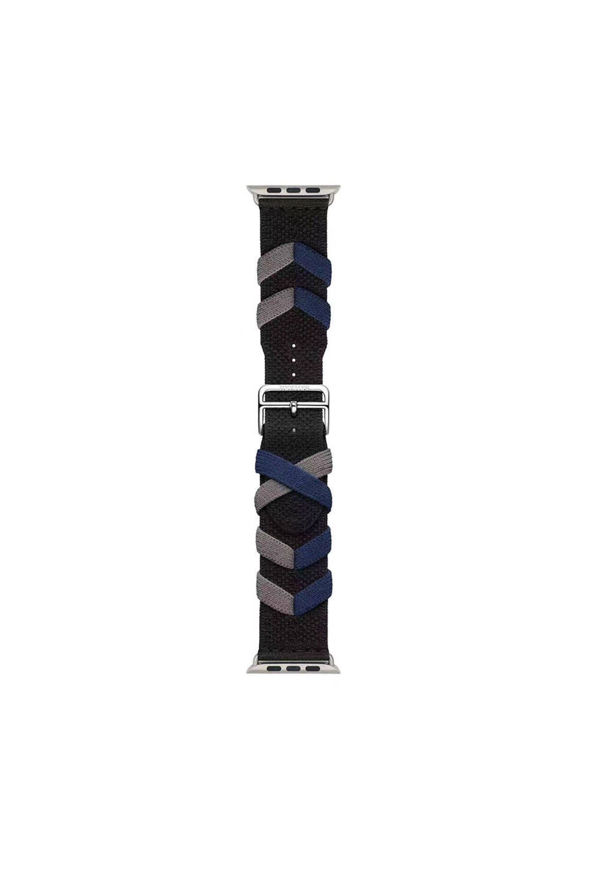 Watch 7 45mm Uyumlu CLO- KRD-97 Sarmal Örgü Tasarımlı Kordon-Kırmızı