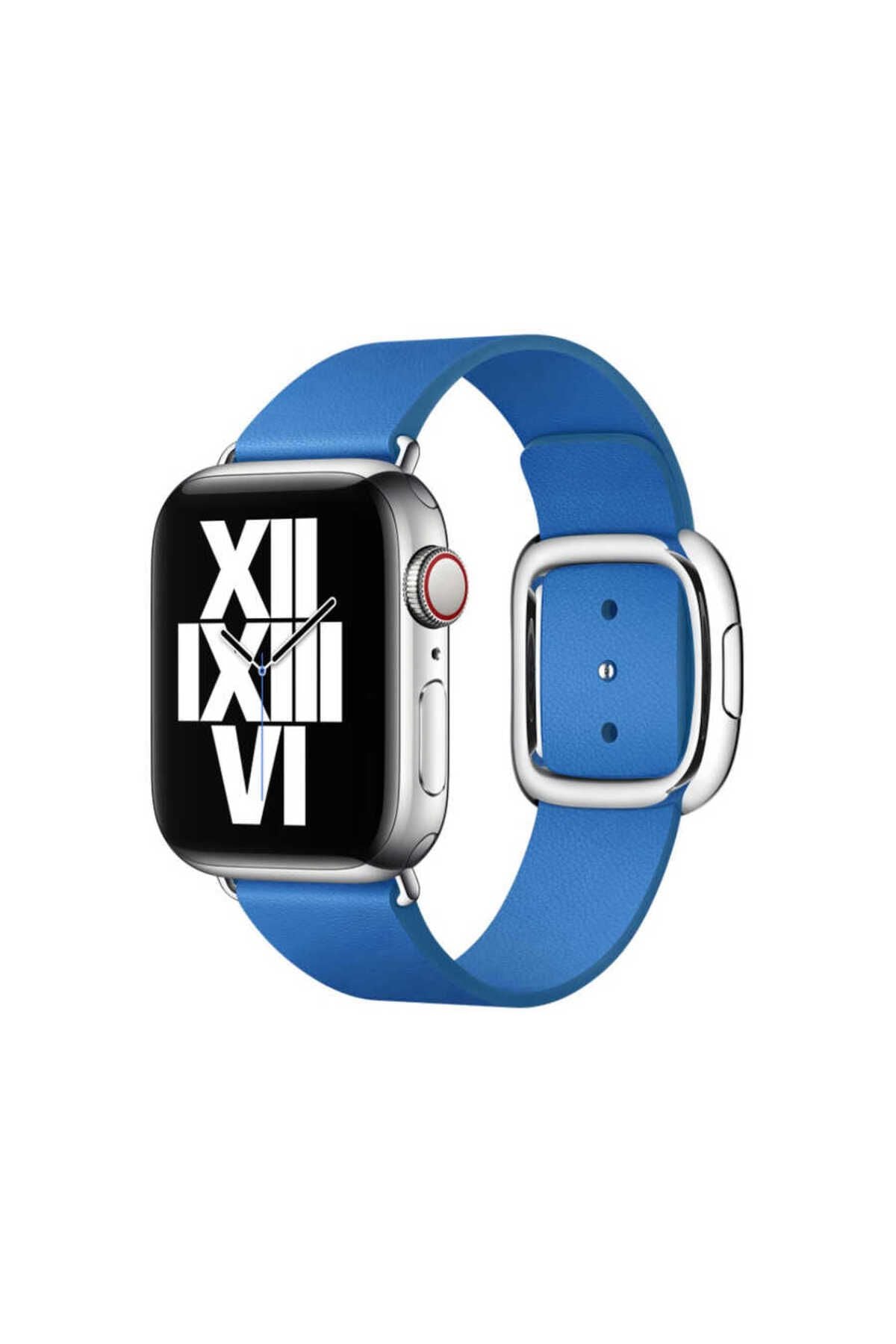 Watch Ultra 49mm Kordon Uyumlu KRD-42 Deri Strap Kayış CLO- Kahverengi