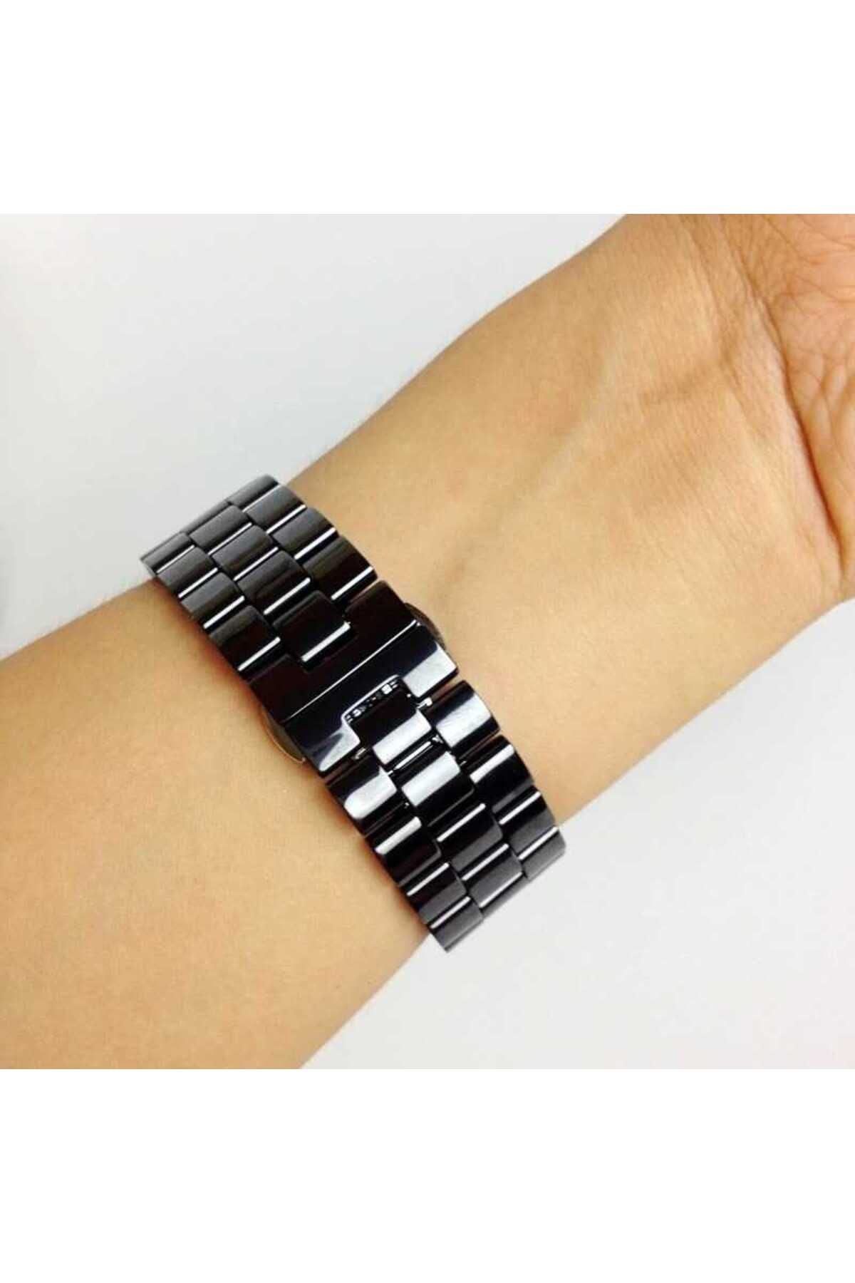 Watch Ultra 49mm Kordon Uyumlu KRD-15 Metal Strap Kayış CLO- Beyaz