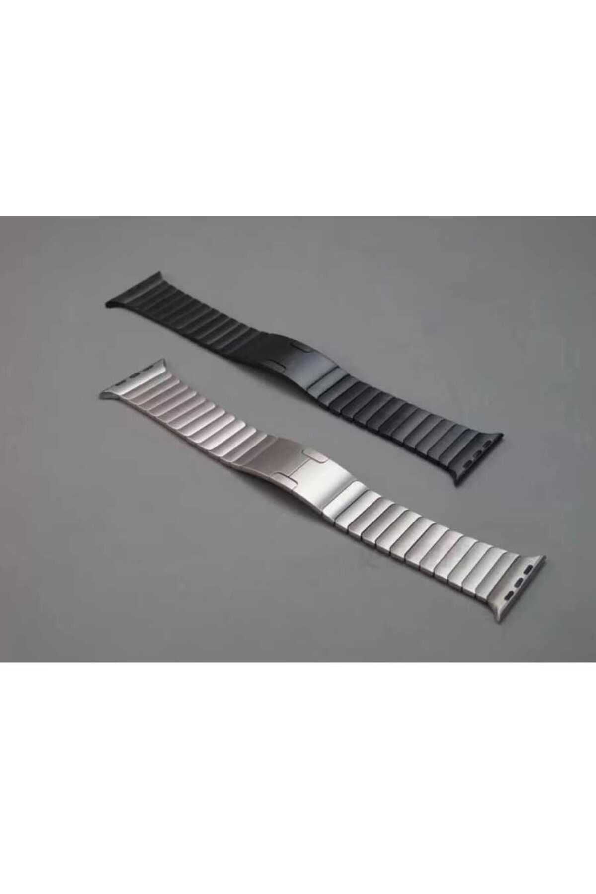 Watch Ultra 49mm Kordon Uyumlu KRD-35 Metal Strap Kayış CLO- Gri