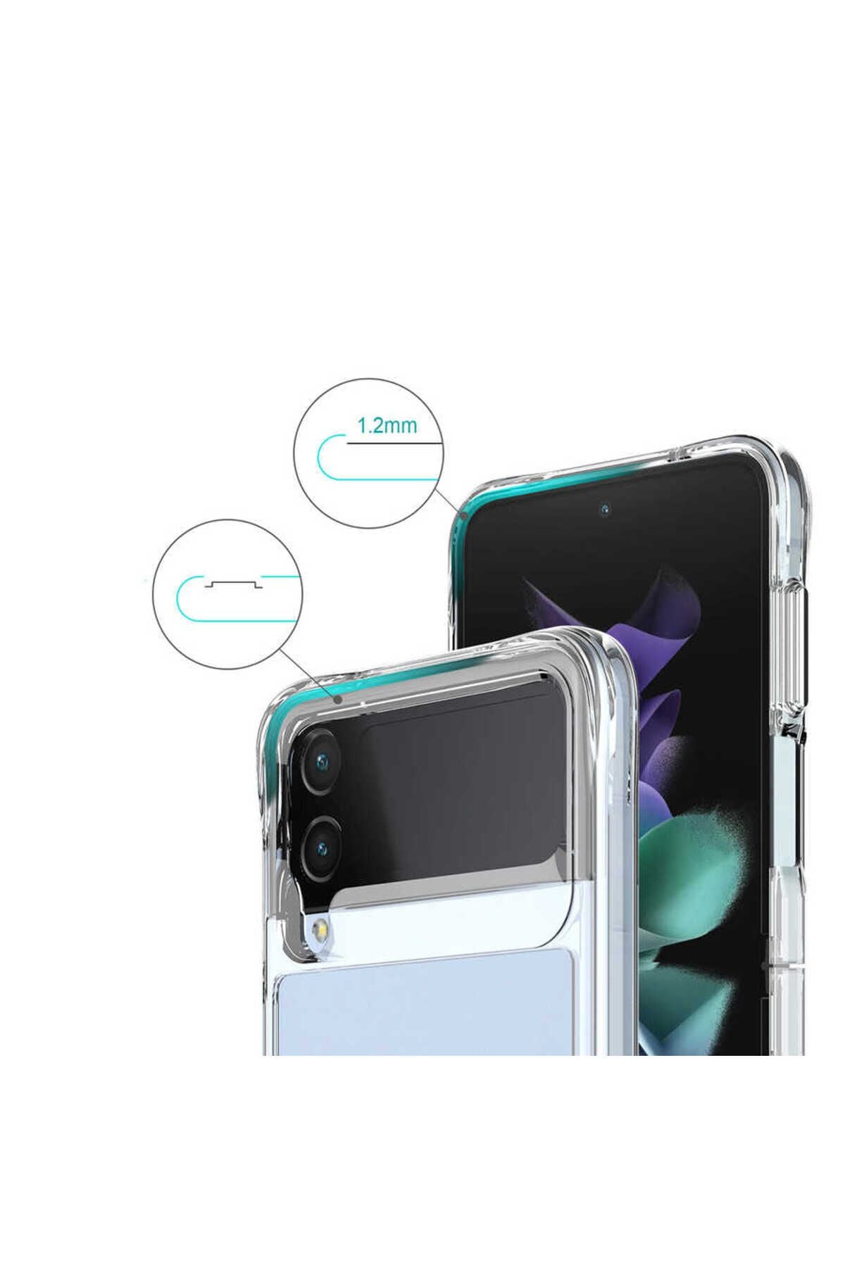 Galaxy Z Flip 4 Uyumlu Zore Vonn Kılıf-Renksiz