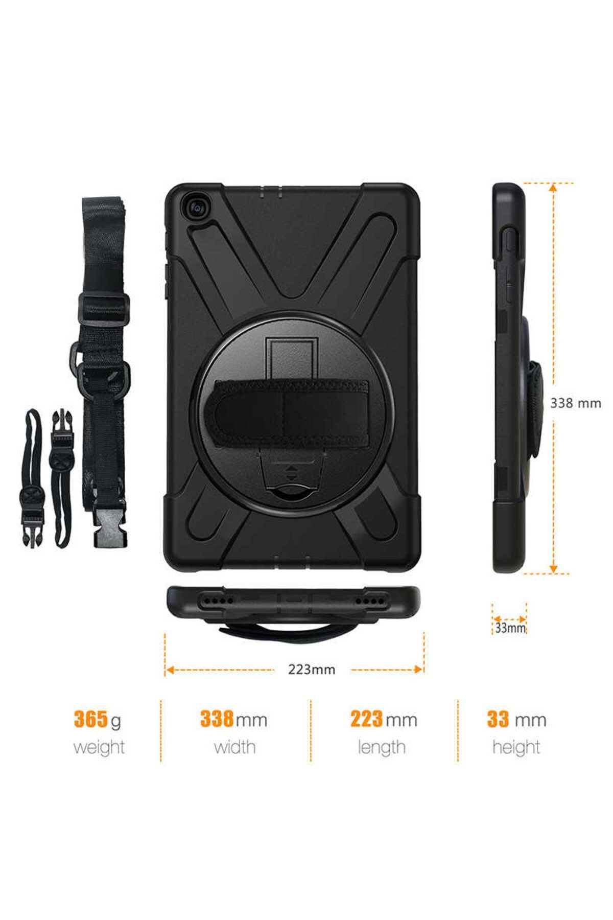 Galaxy Tab A 10.1 (2019) T510 Kılıf  Uyumlu Zore Defender Tablet Silikon-Siyah