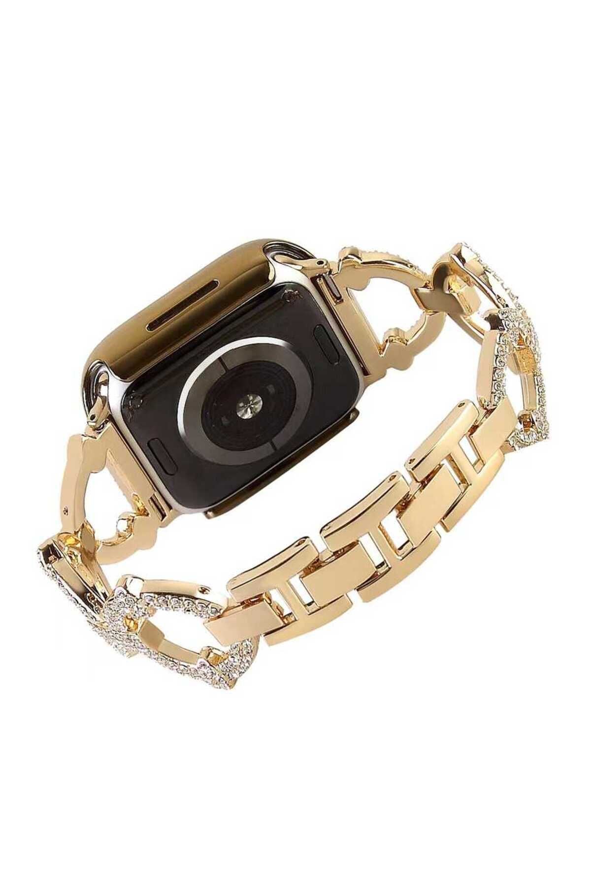 Watch Ultra 49mm Kordon Uyumlu KRD-57 Metal Strap Kayış CLO- Rose Gold