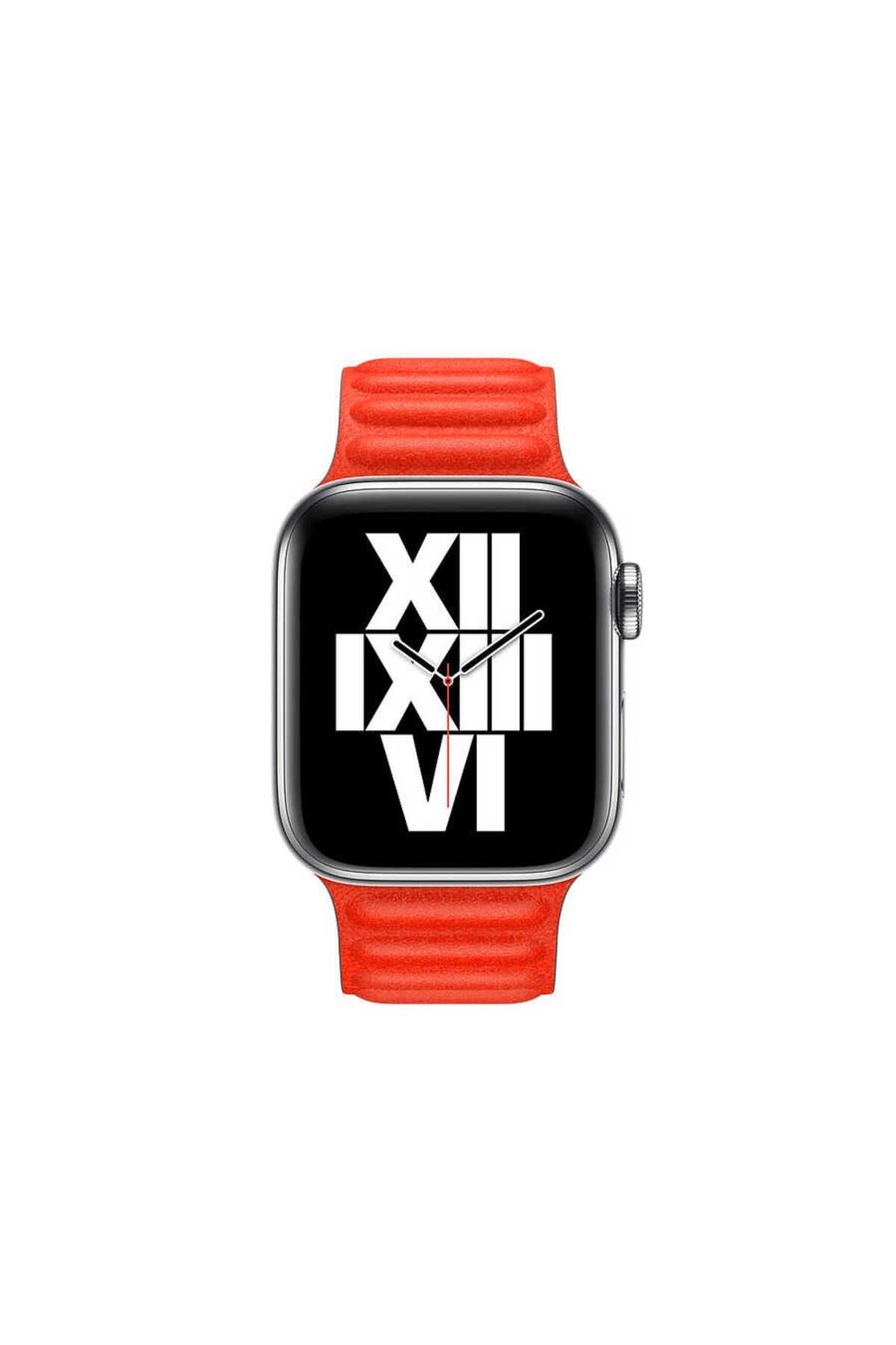 Watch Ultra 49mm Kordon Uyumlu KRD-34 Deri Strap Kayış CLO- Lacivert