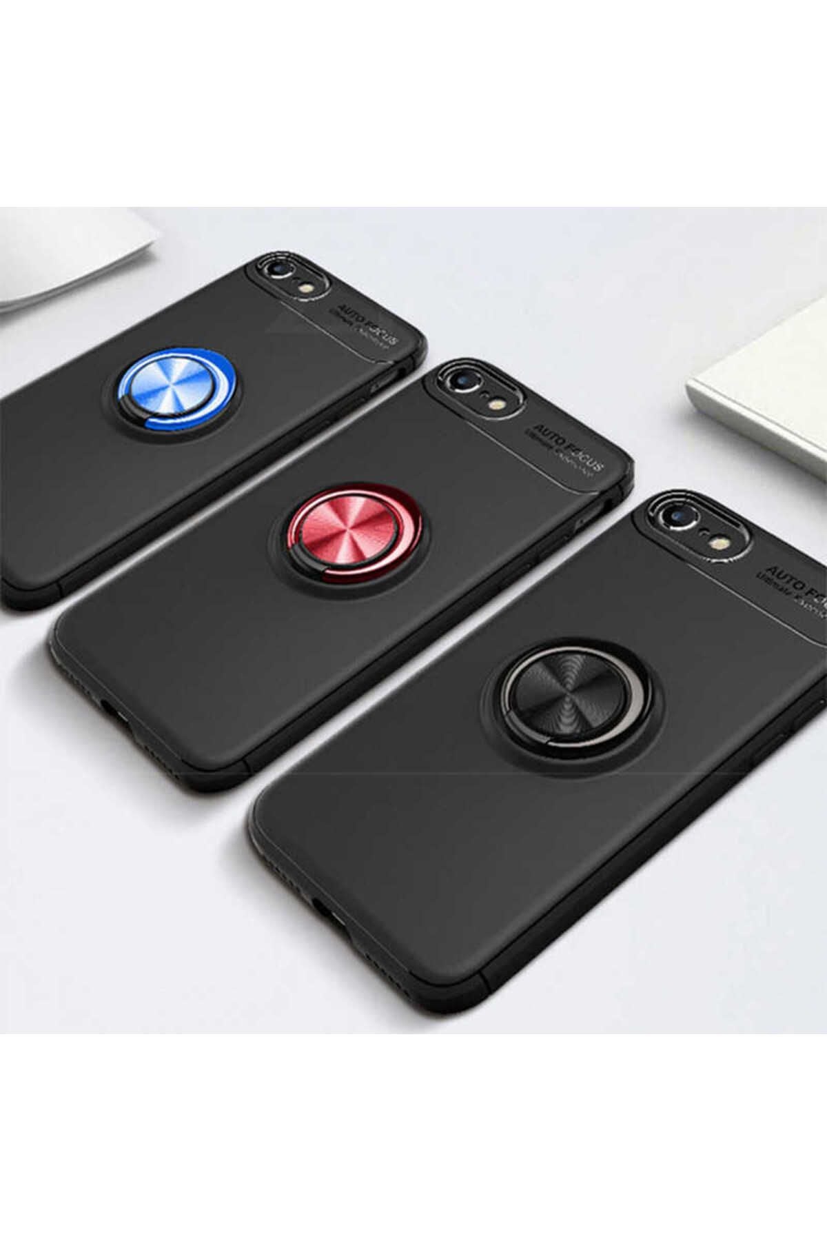 iPhone SE 2022 Uyumlu AKAV Ravel Silikon Kılıf-Siyah-Rose Gold