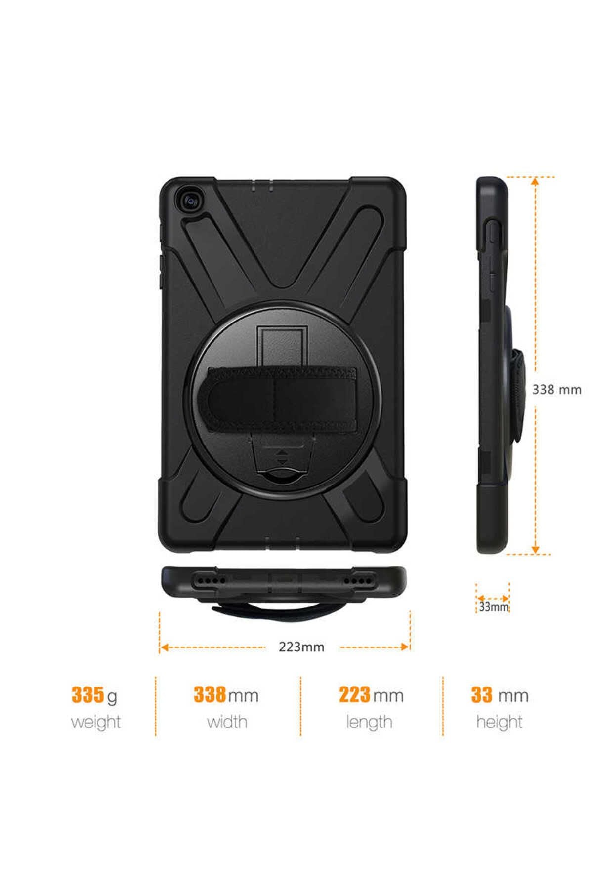 Galaxy Tab A 10.1 2016 P580 Kılıf  Uyumlu Zore Defender Tablet Silikon-Siyah