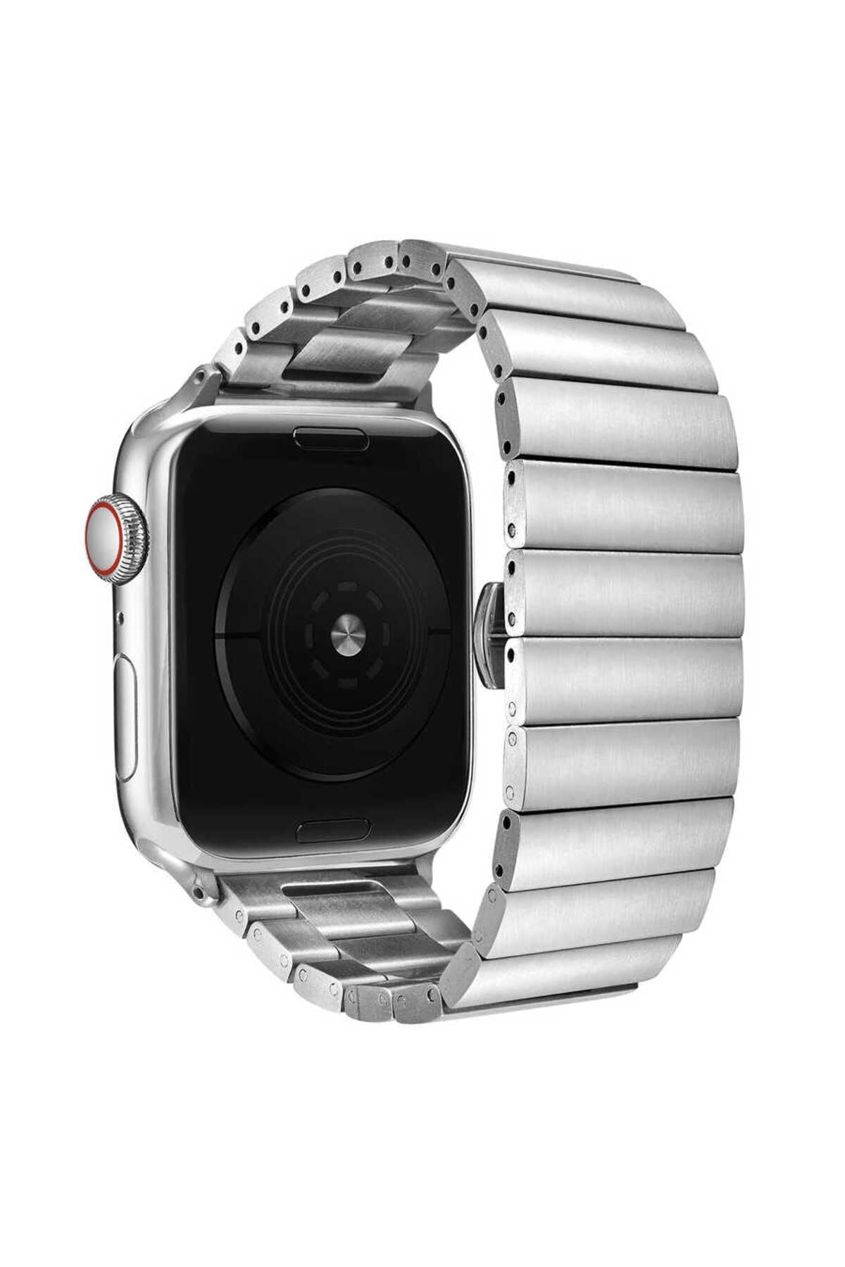 Watch Ultra 49mm Kordon Uyumlu KRD-41 Metal Strap Kayış CLO- Gold