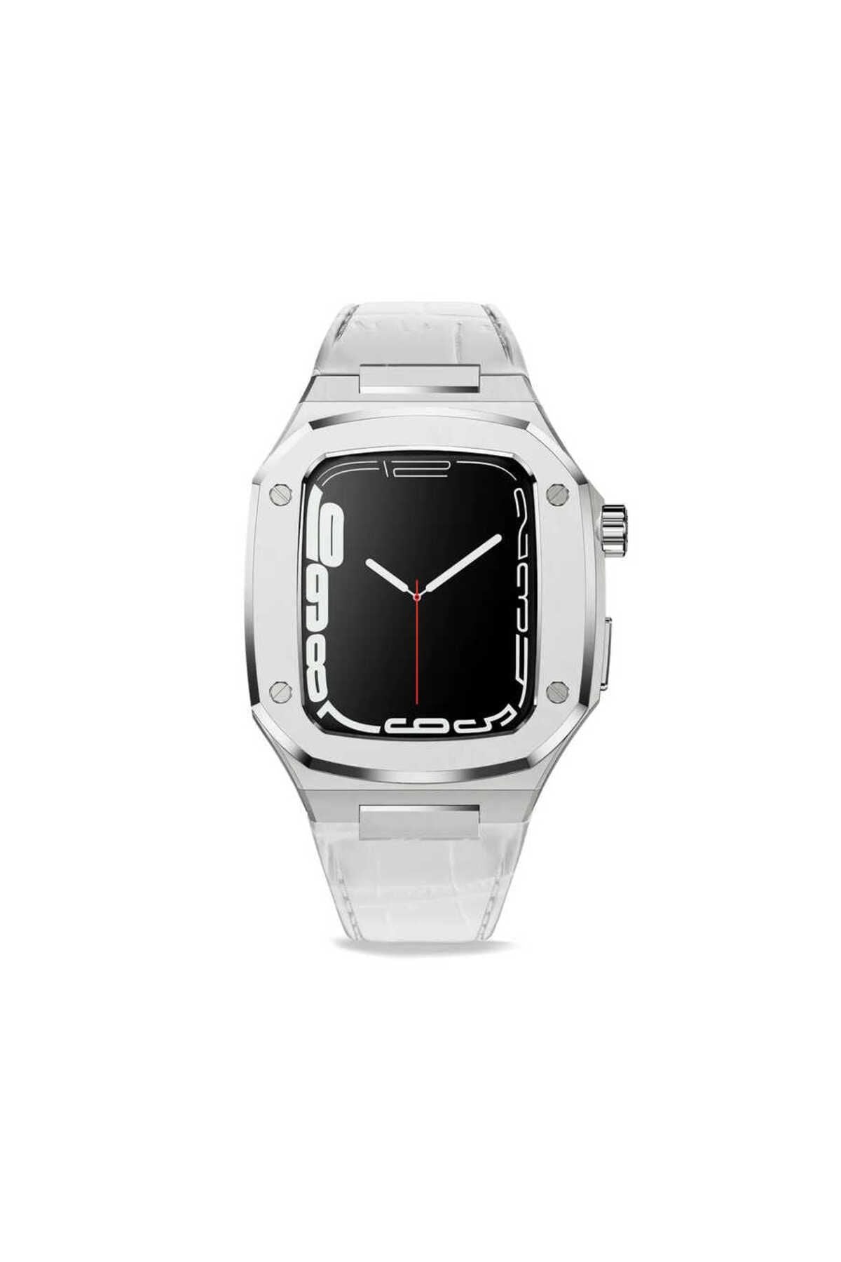 Watch 7 45mm Uyumlu KRD-67 Zore Kordon-Kahverengi-Gümüş