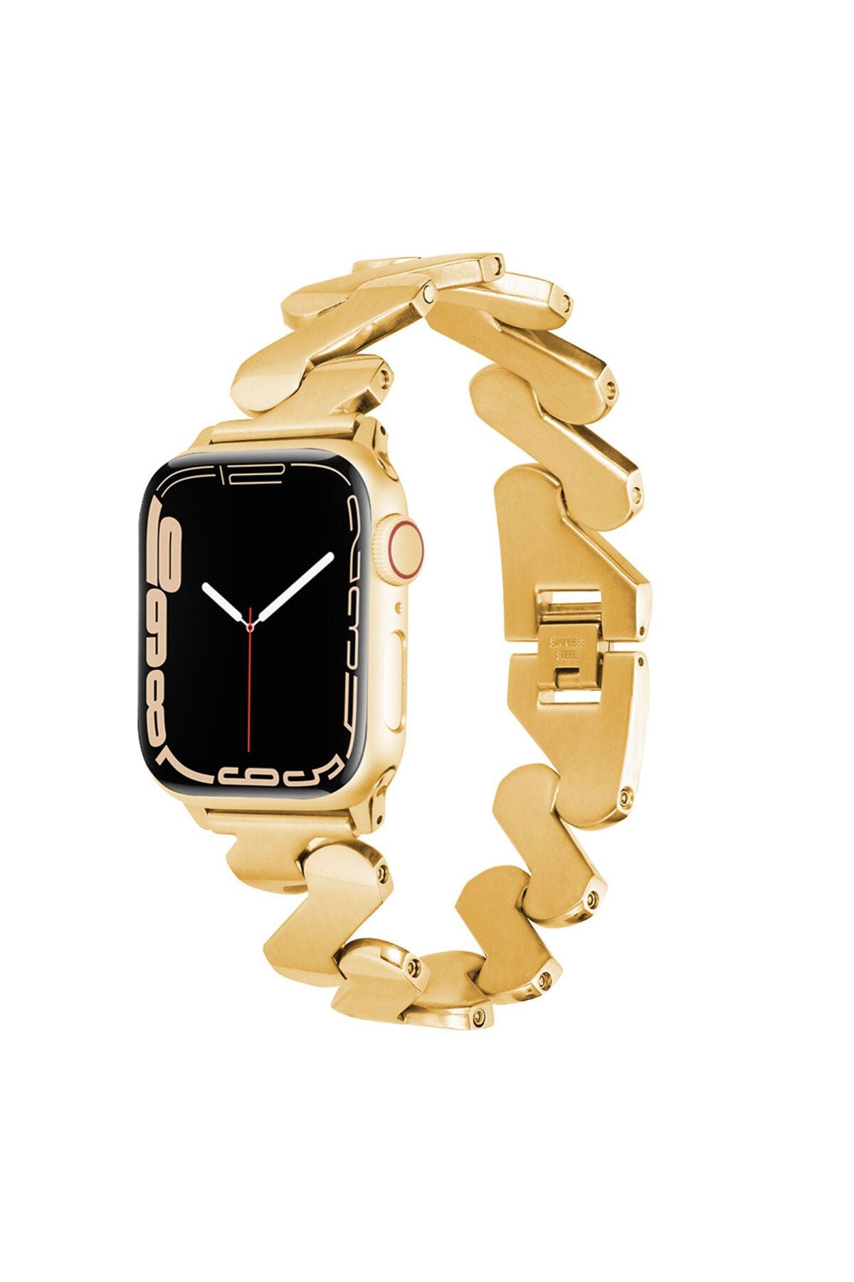 Watch 7 45mm Kordon Uyumlu KRD-80 Metal Strap Kayış CLO- Rose Gold