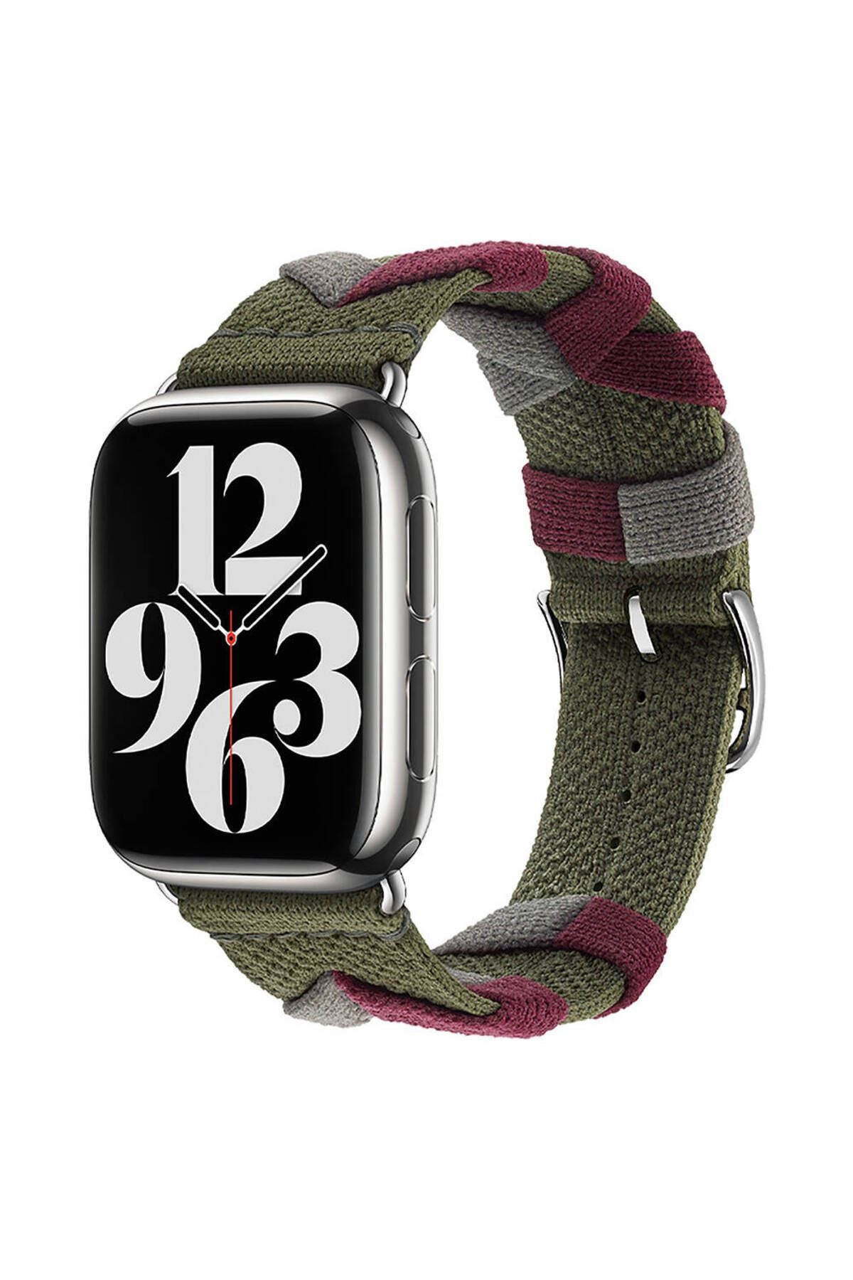 Watch 44mm Uyumlu CLO- KRD-97 Sarmal Örgü Tasarımlı Kordon-Koyu Siyah