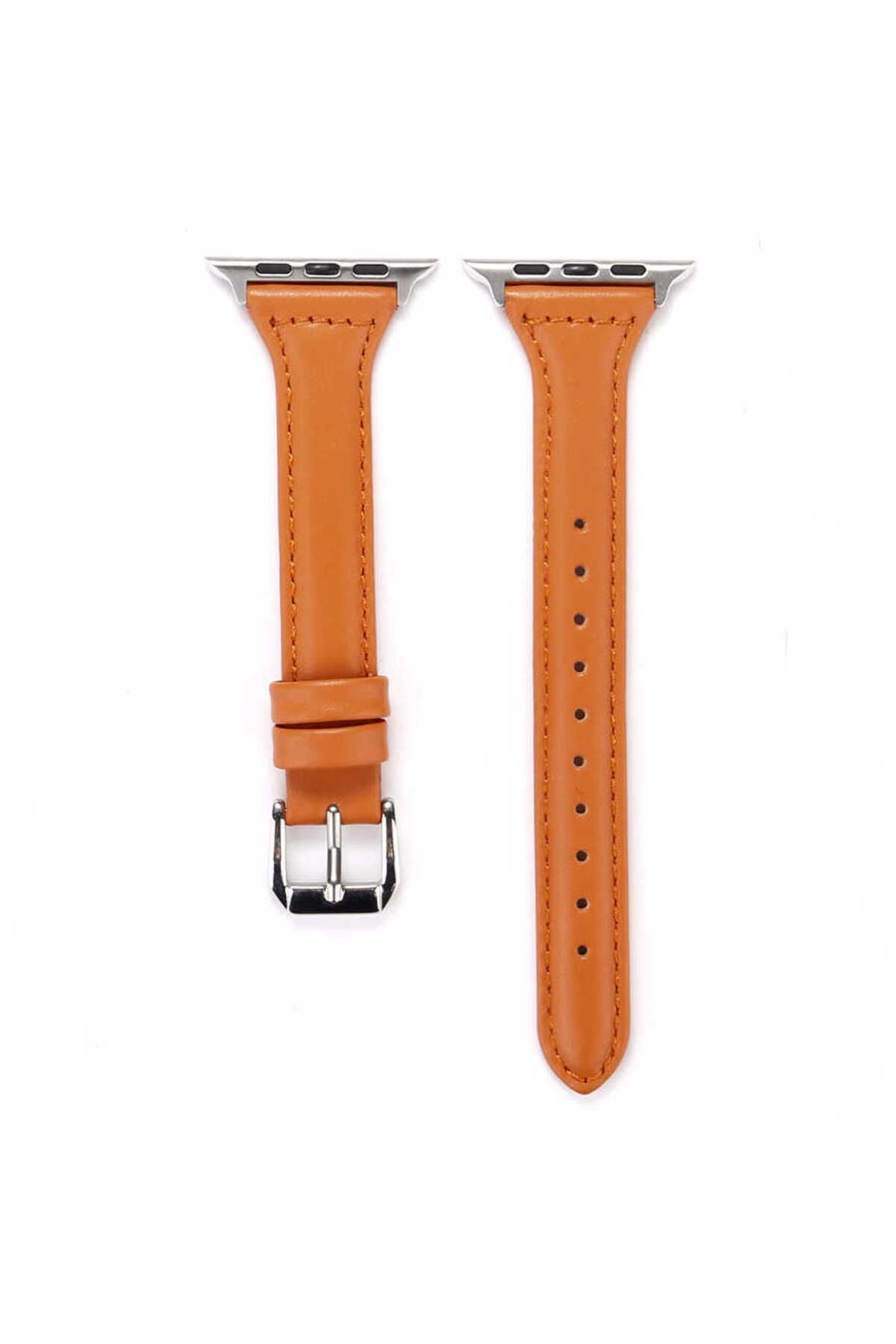 Watch Ultra 49mm Kordon Uyumlu KRD-28 Deri Strap Kayış CLO- Pembe