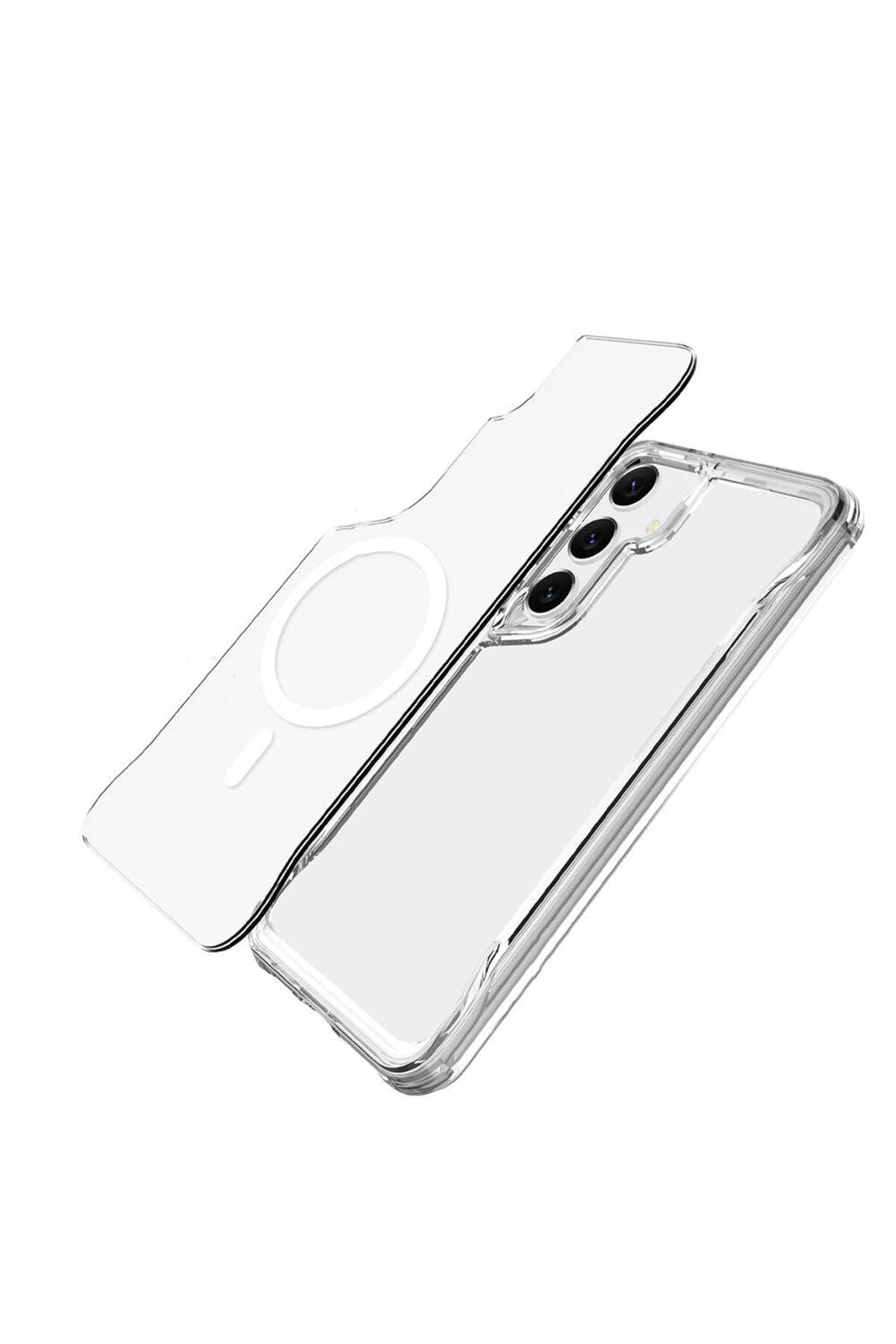 Galaxy S24 Plus Kılıf Zore Magsafe Şarj Özellikli T-Max Magsafe Kapak-Renksiz