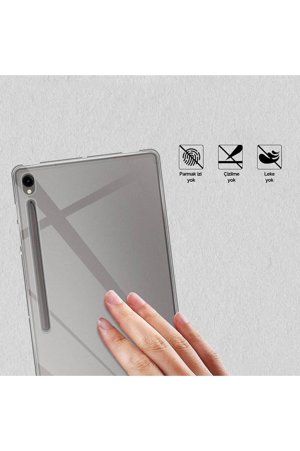Galaxy Tab S9 Kılıf  Uyumlu Zore Tablet Süper Silikon Kapak-Renksiz