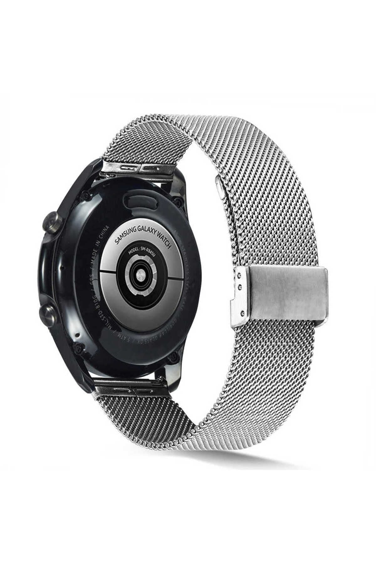 Galaxy Watch 46mm Uyumlu KRD-45 22mm Metal Zore Kordon-Gümüş