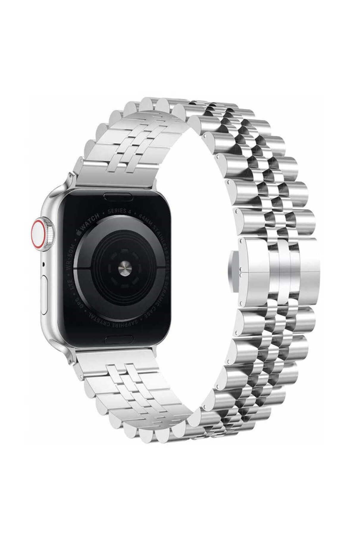 Watch Ultra 49mm Kordon Uyumlu KRD-36 Metal Strap Kayış CLO- Gümüş
