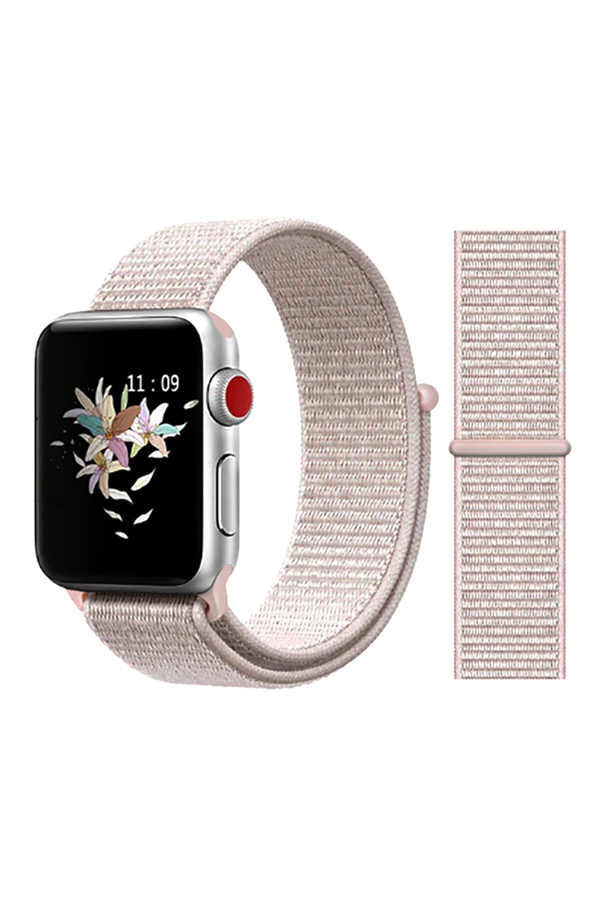 Watch 44mm Uyumlu KRD-03 Hasır Zore Kordon-42-Corn Flower