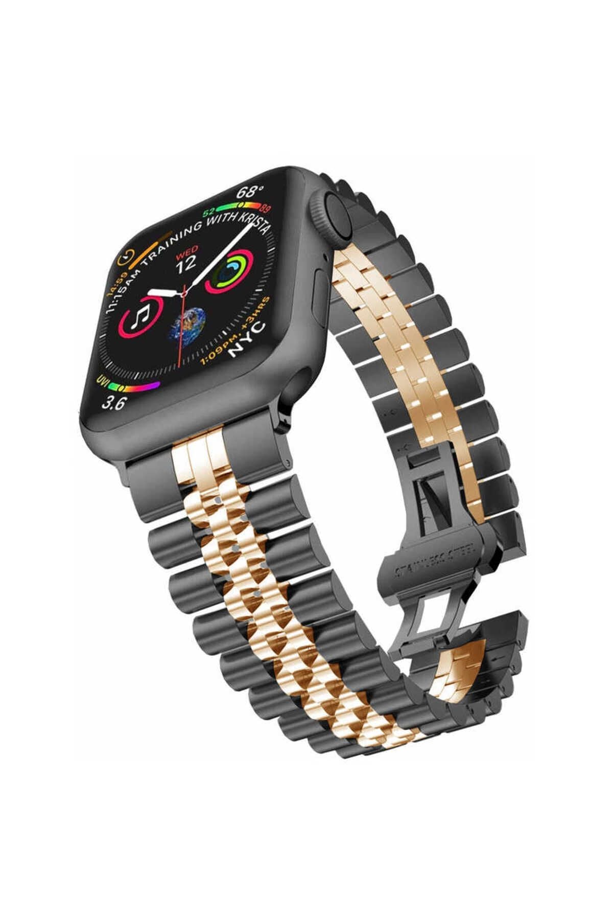 Watch Ultra 49mm Kordon Uyumlu KRD-36 Metal Strap Kayış CLO- Gümüş