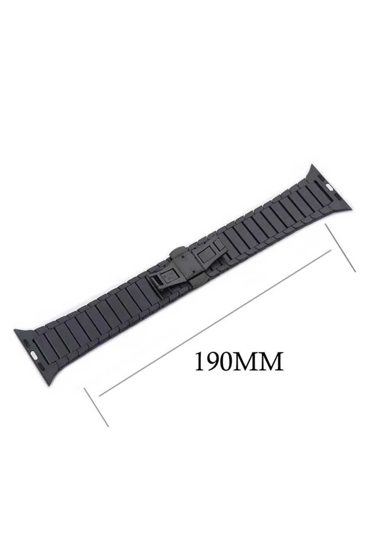 Watch Ultra 49mm Kordon Uyumlu KRD-16 Seramik Strap Kayış CLO- Siyah