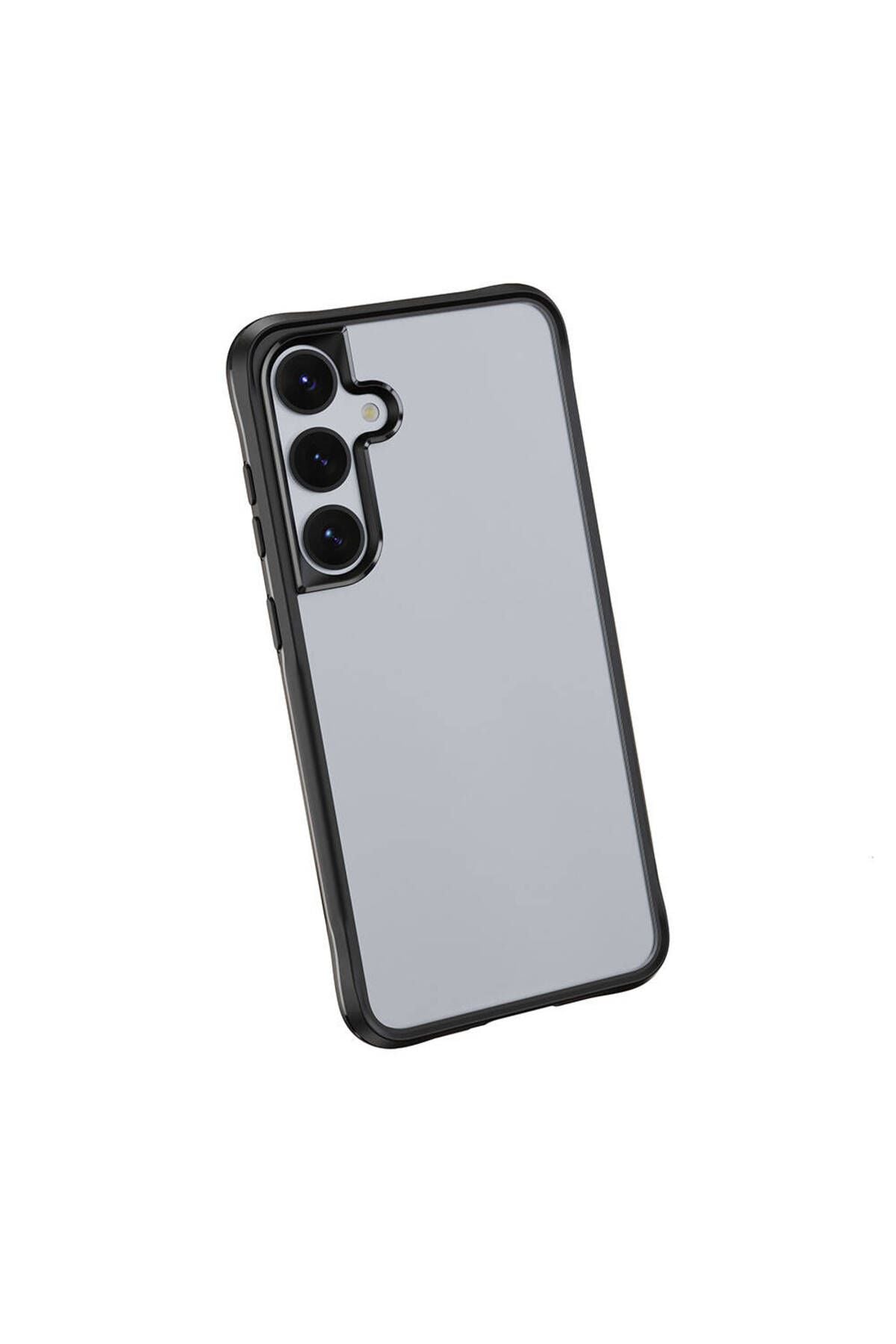 Galaxy S24 Kılıf Şeffaf Sert PC Arka Yüzey Tasarımlı Zore Edo Kapak - Siyah