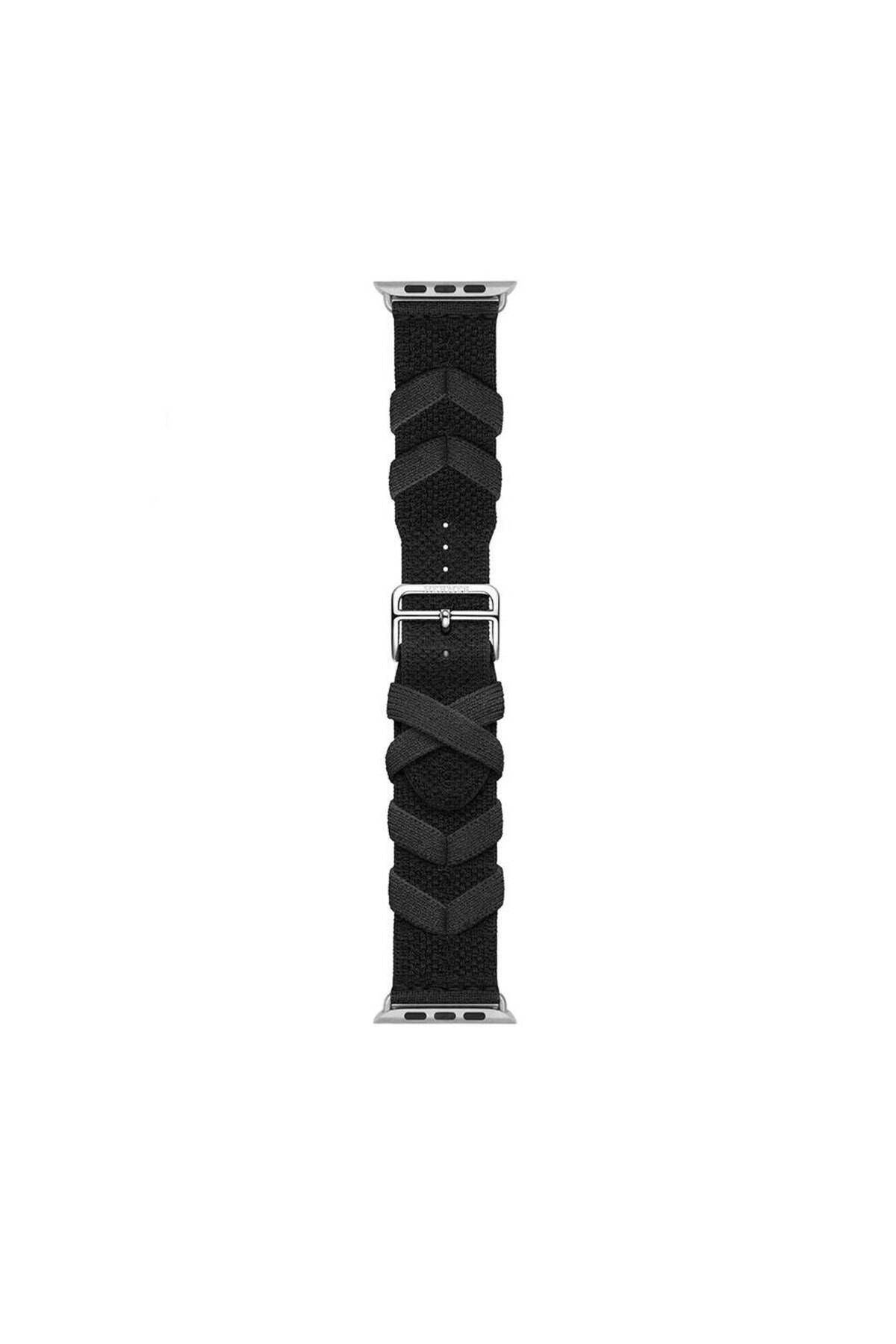 Watch 7 45mm Uyumlu CLO- KRD-97 Sarmal Örgü Tasarımlı Kordon-Kırmızı