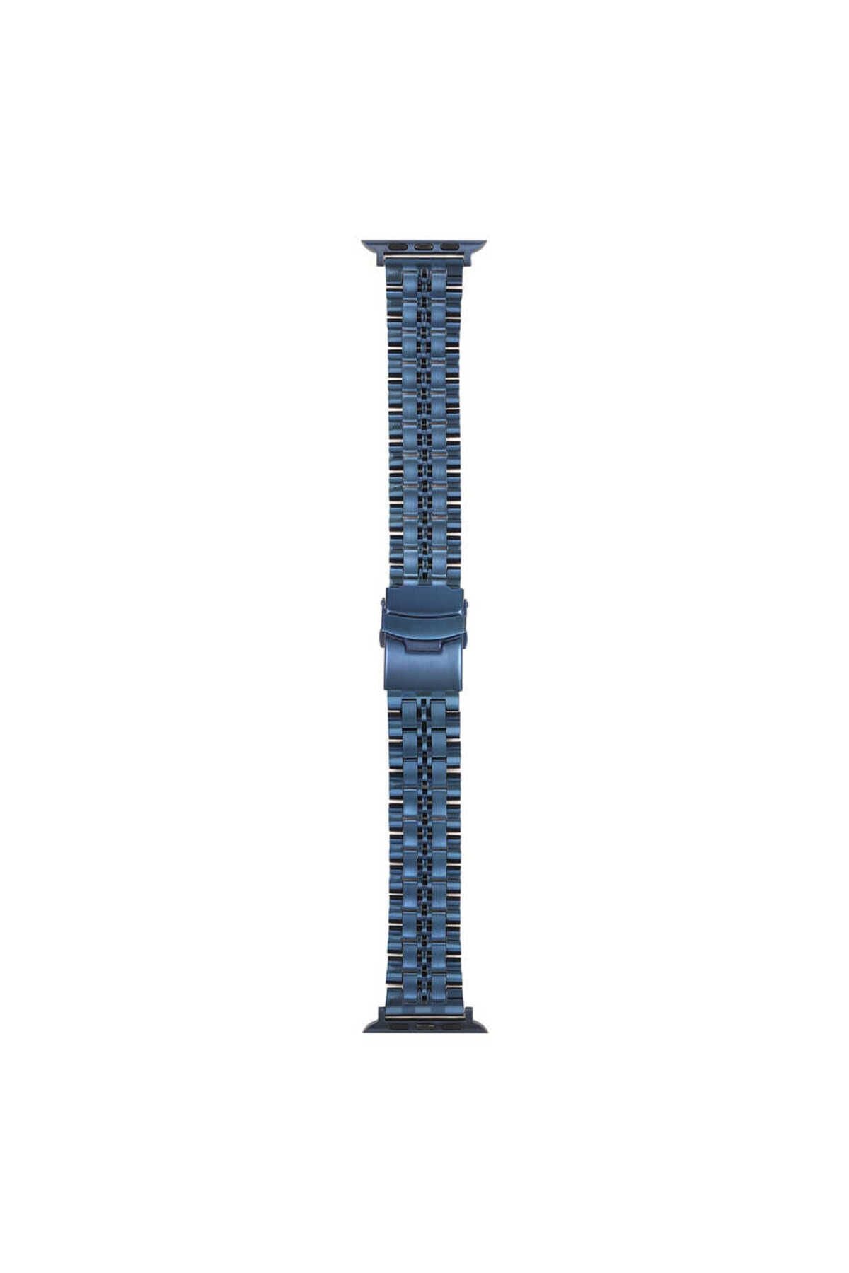 Watch Ultra 49mm Kordon Uyumlu KRD-54 Metal Strap Kayış CLO- Lacivert