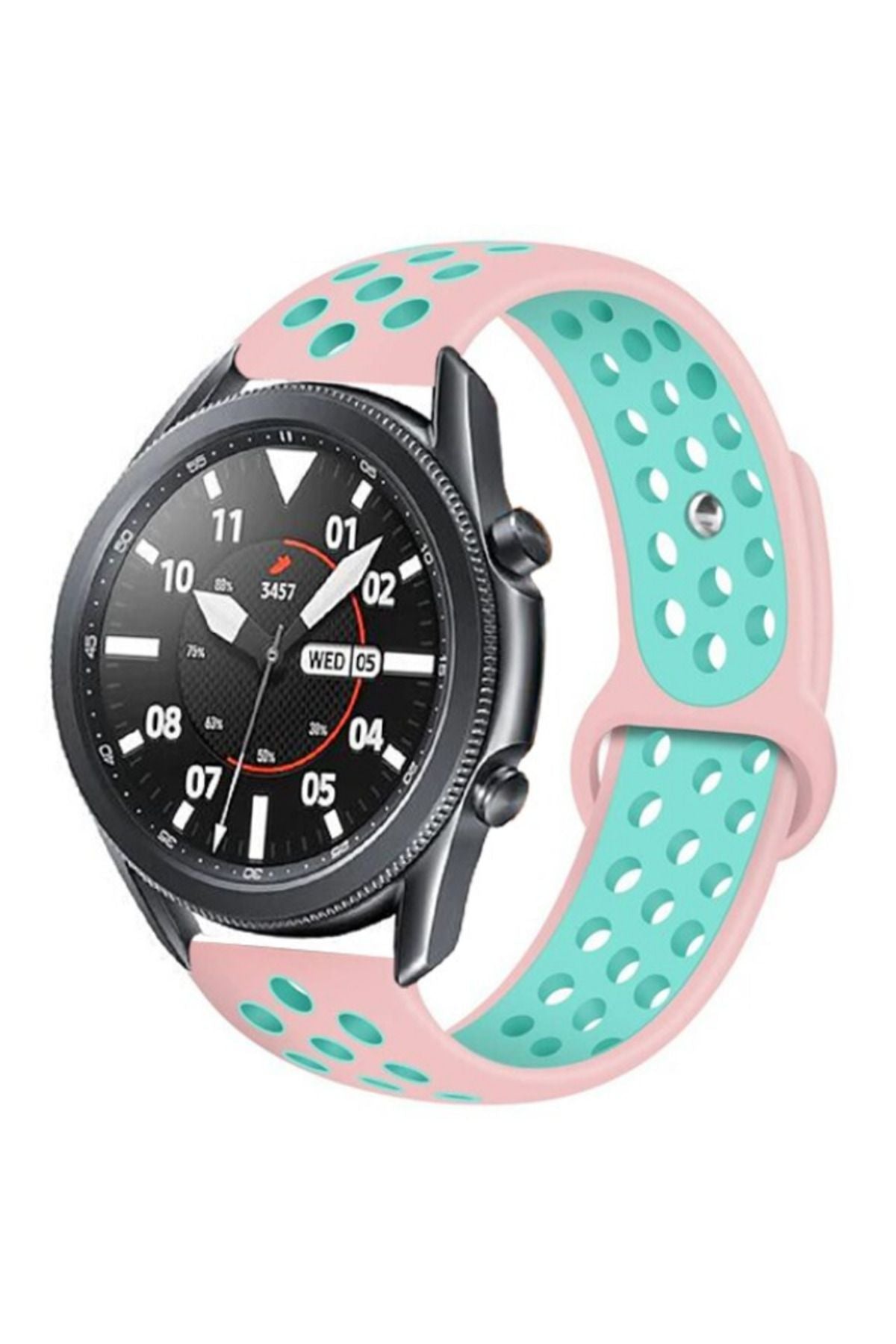 Galaxy Watch 46mm (22mm) KRD-02 Uyumlu Zore Kordon-Kırmızı-Siyah
