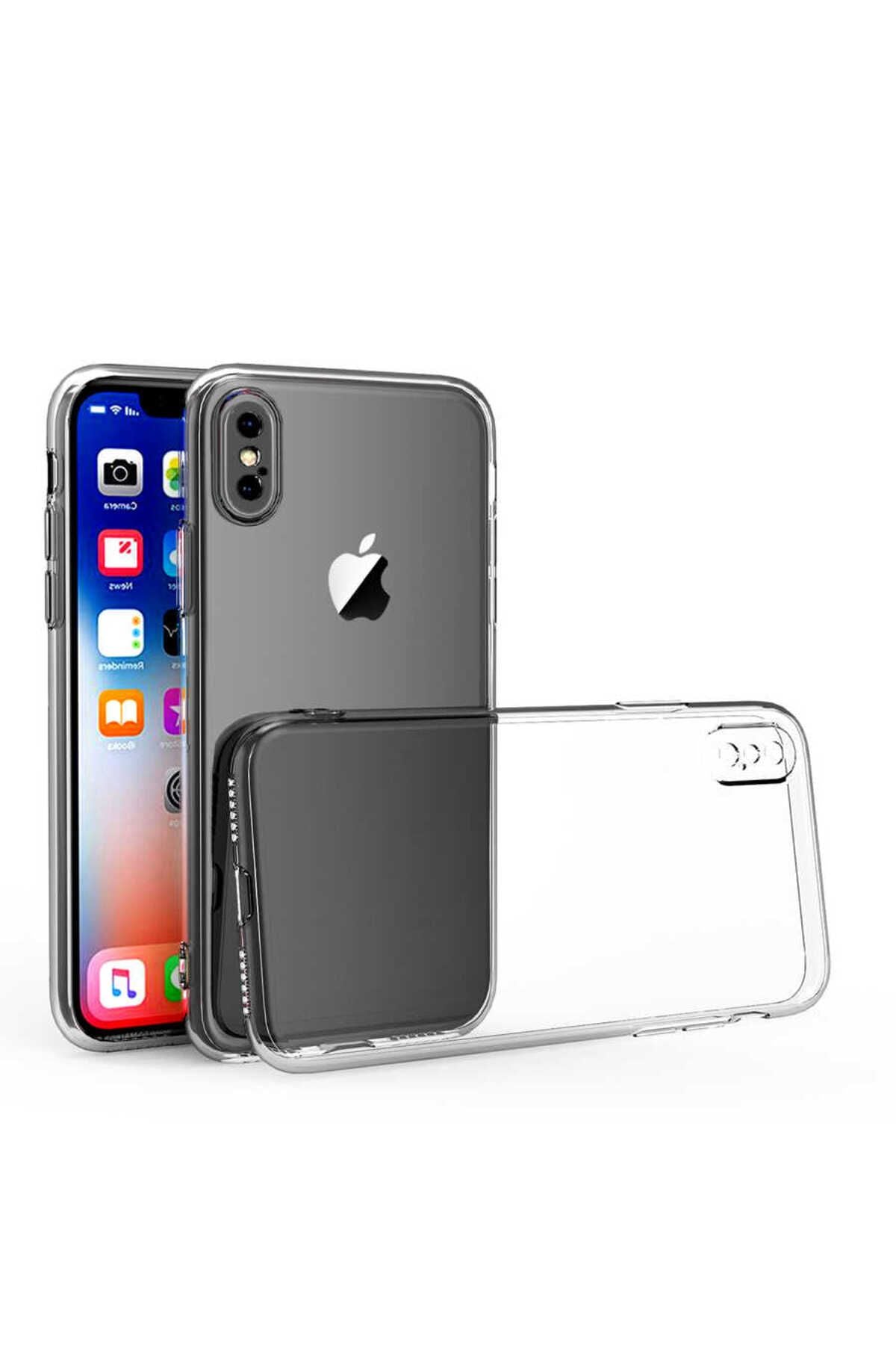 iPhone XS Max 6.5 Kılıf RNTC Kamera Korumalı Süper Silikon Kapak - Renksiz