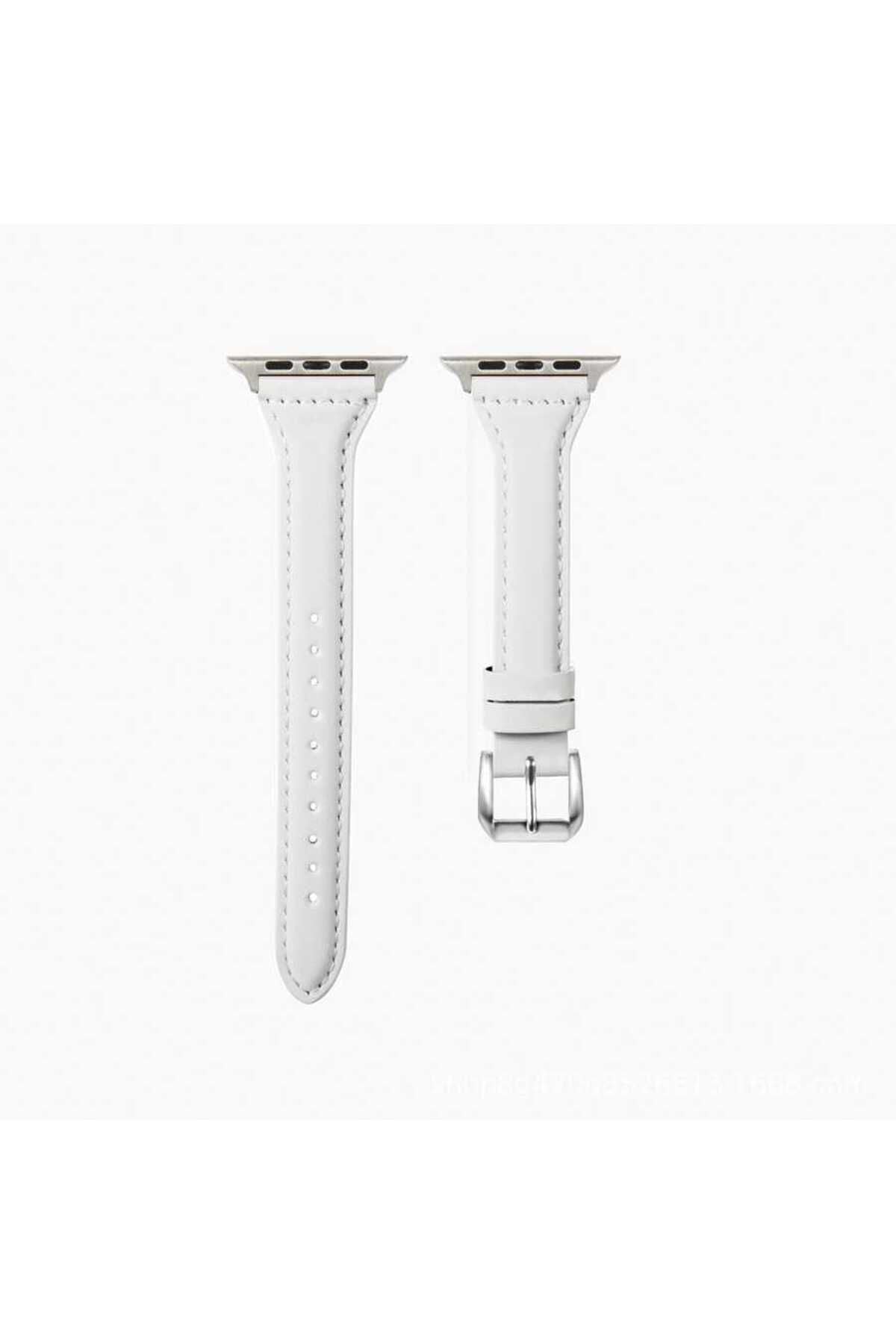 Watch Ultra 49mm Kordon Uyumlu KRD-28 Deri Strap Kayış CLO- Pembe