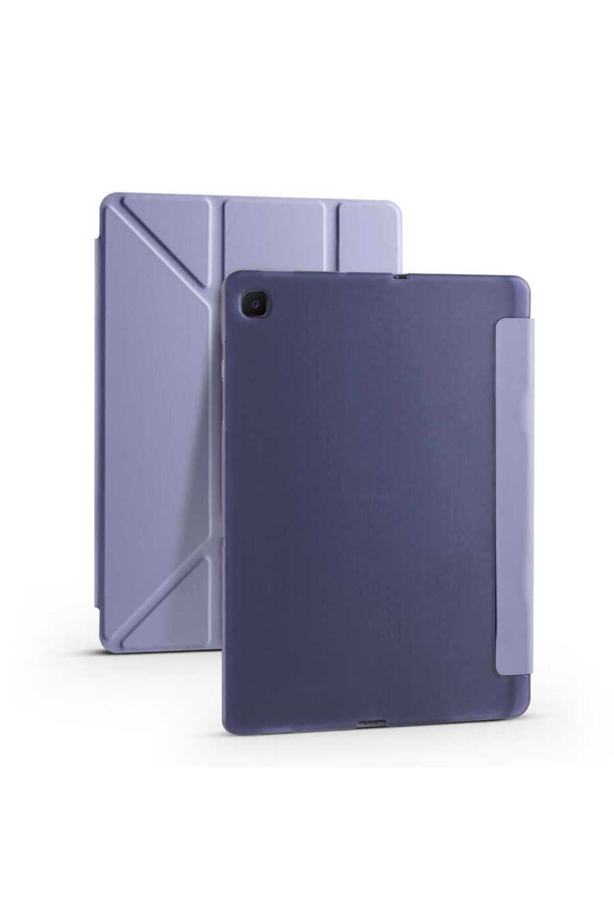 Galaxy Tab A7 10.4 T500 2020 Kılıf  Uyumlu Zore Tri Folding Kalem Bölmeli Standlı Kılıf-Lacivert