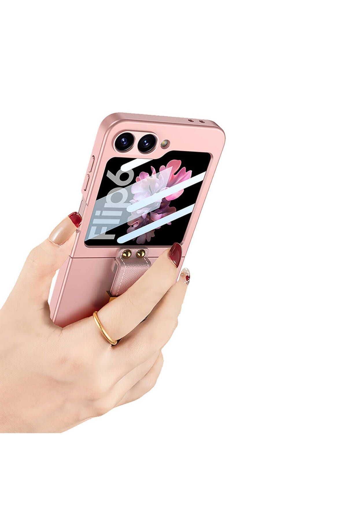 Galaxy Z Flip 6 Kılıf Zore Z Harfli Yüzüklü Kıpta Kapak-Koyu Yeşil