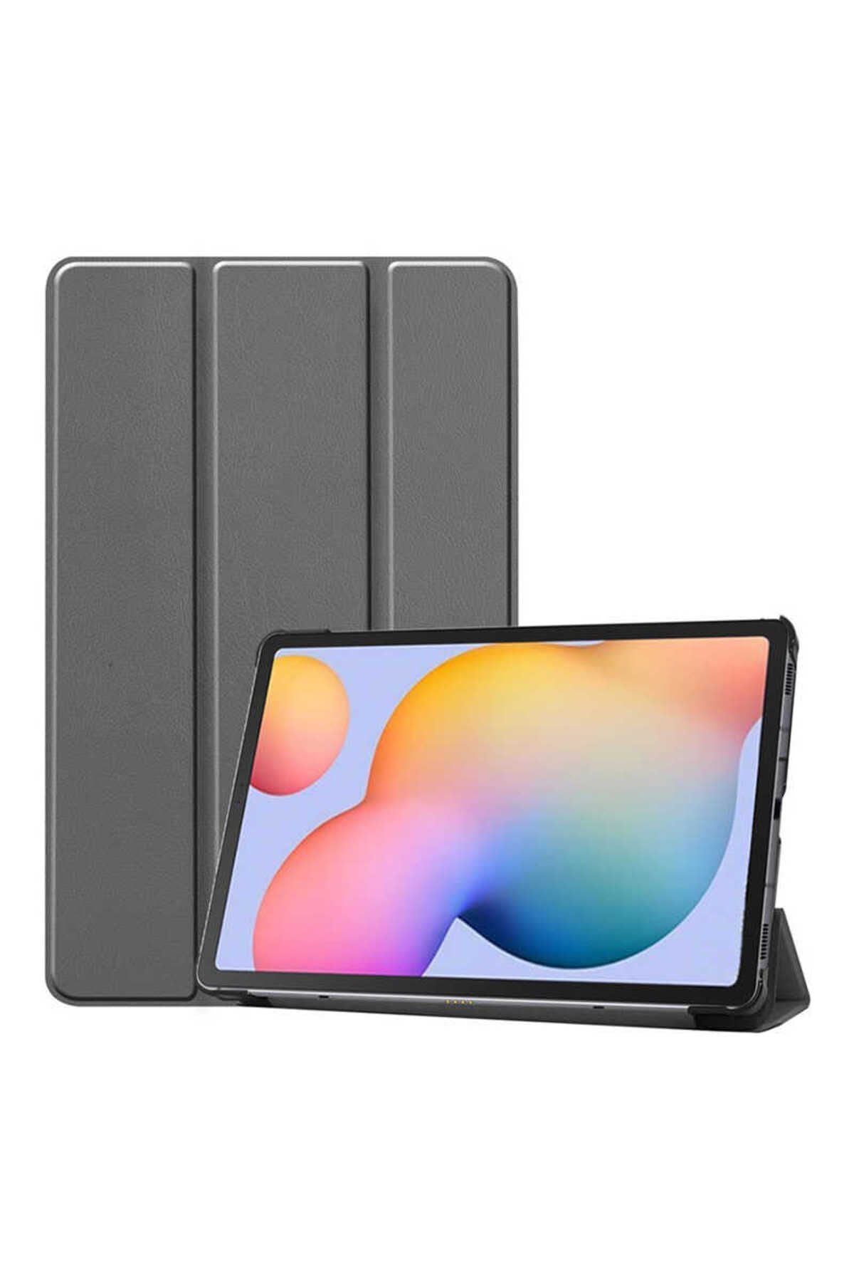 Galaxy Tab S7 FE LTE (T737-T736-T733-T730)  Uyumlu Zore Smart Cover Standlı 1-1 Kılıf-Turuncu