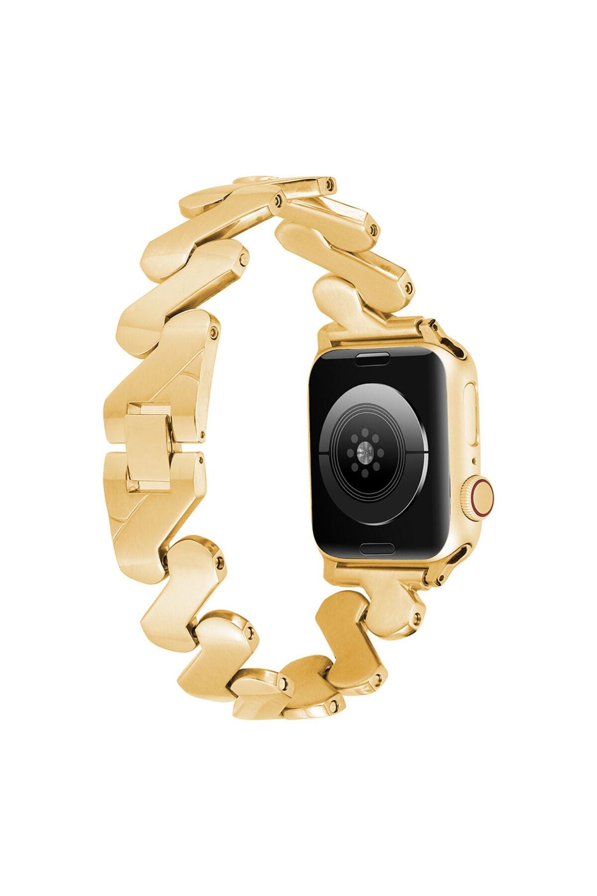 Watch Ultra 49mm Kordon Uyumlu KRD-80 Metal Strap Kayış CLO- Gold