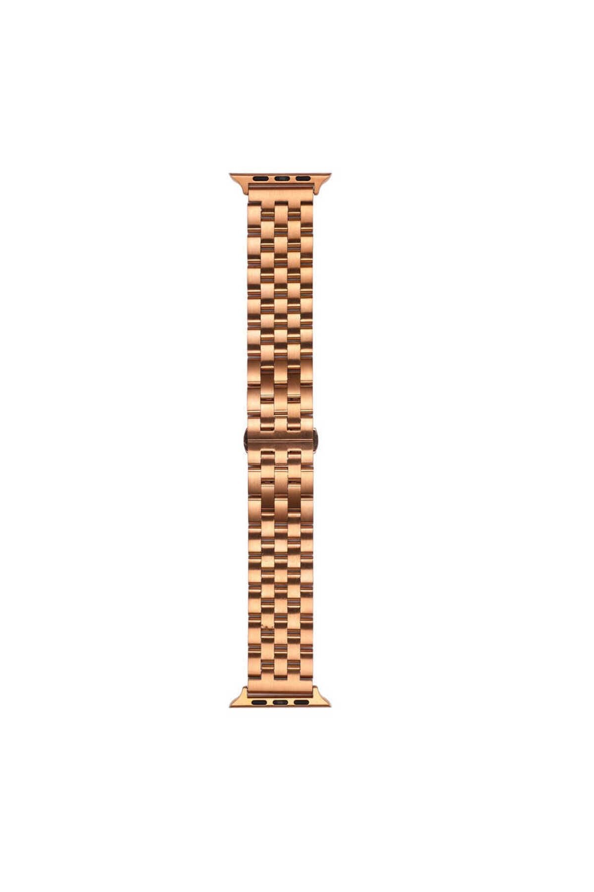 Watch Ultra 49mm Kordon Uyumlu KRD-20 Metal Strap Kayış CLO- Gold