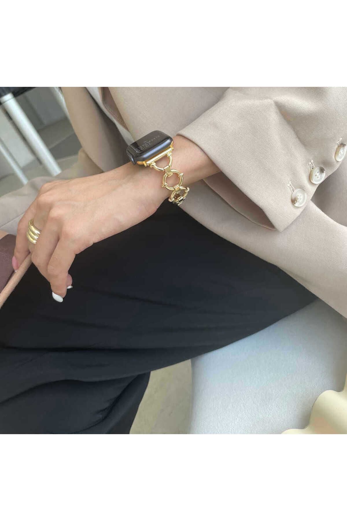 Watch Ultra 49mm Kordon Uyumlu KRD-56 Metal Strap Kayış CLO- Gümüş