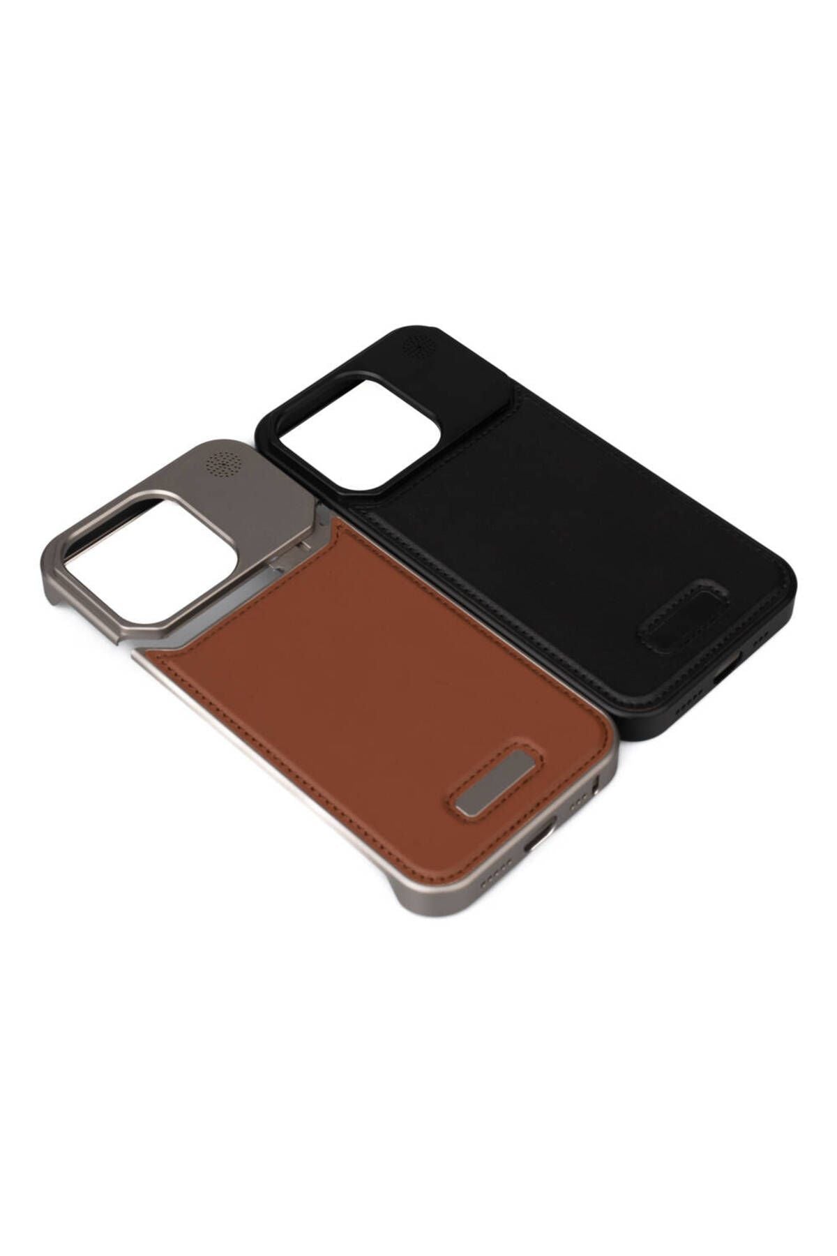 Apple iPhone 14 Pro Max Kılıf Magsafe Şarj Özellikli Mekanizmalı Koku Hazneli Zore Mostar Kapak-Kahv
