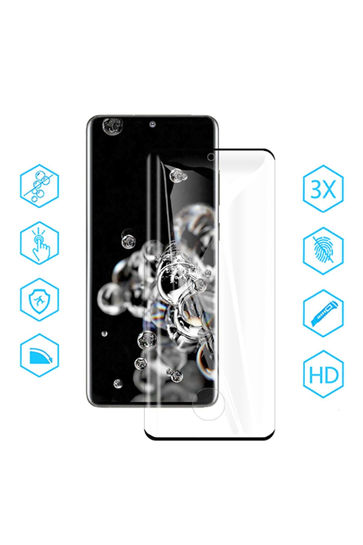 Galaxy S21 Ultra Uyumlu Zore Süper Pet Ekran Koruyucu Jelatin