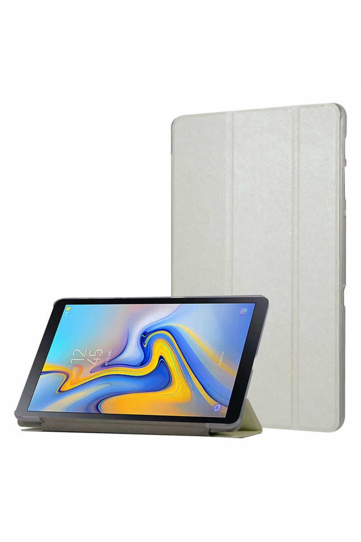 Galaxy Tab A T590  Uyumlu Zore Smart Cover Standlı 1-1 Kılıf-Pembe