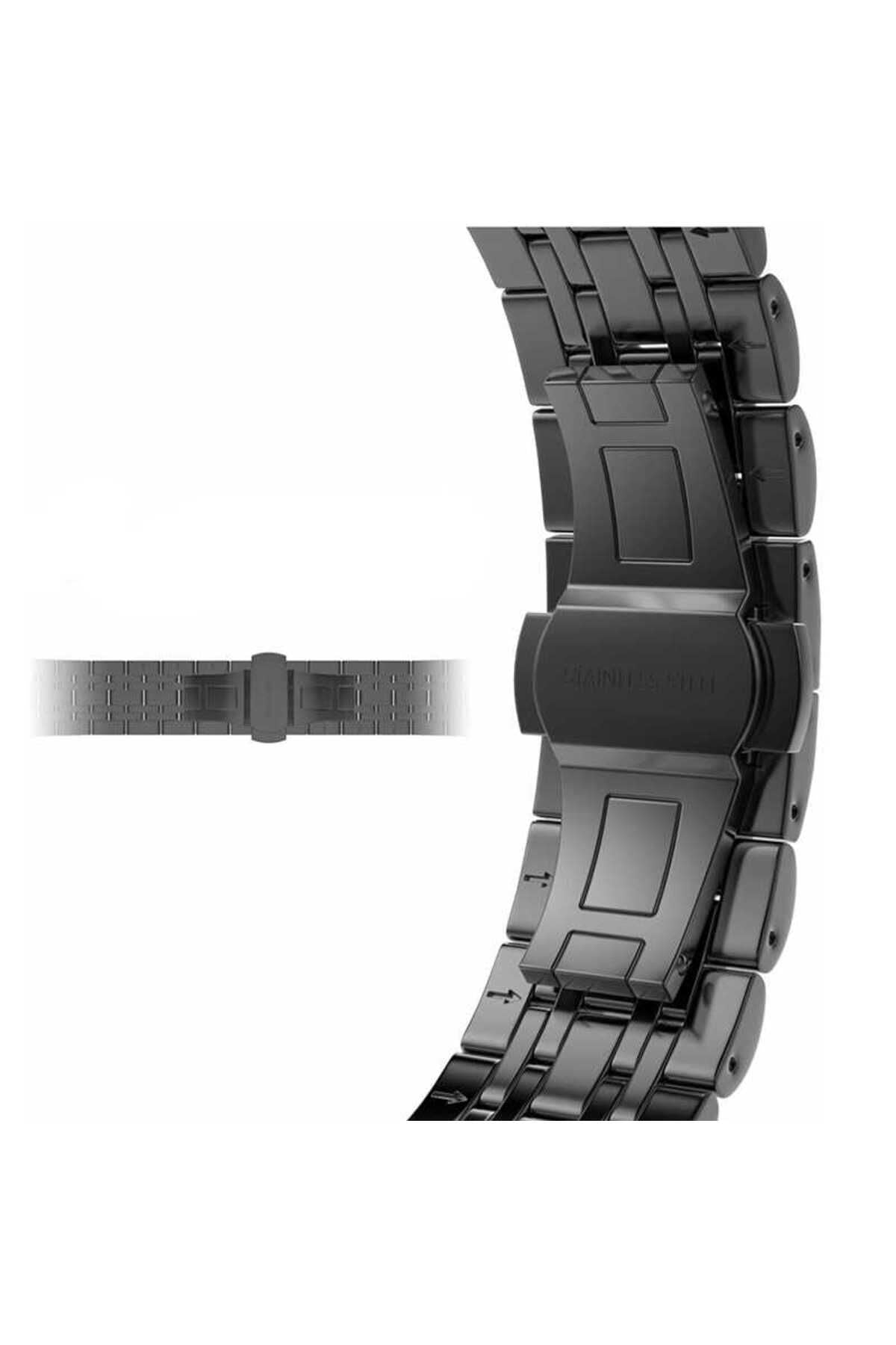 Watch Ultra 49mm Kordon Uyumlu KRD-14 Metal Strap Kayış CLO- Gümüş