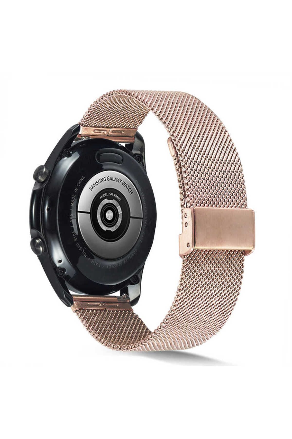 Galaxy Watch 46mm Uyumlu KRD-45 22mm Metal Zore Kordon-Rose Gold