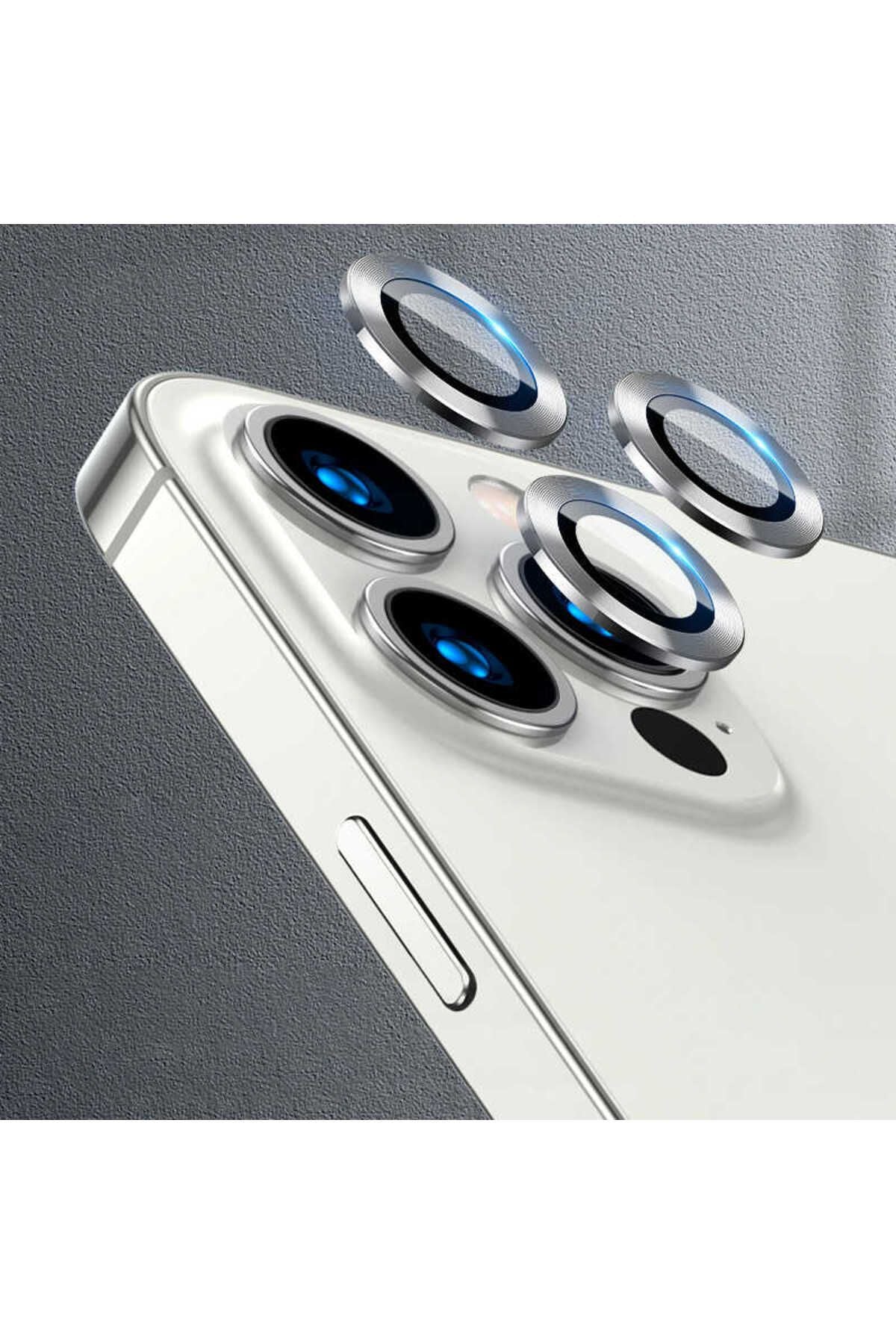 iPhone 12 Pro Uyumlu CL-07 Kamera Koruyucu-Gümüş