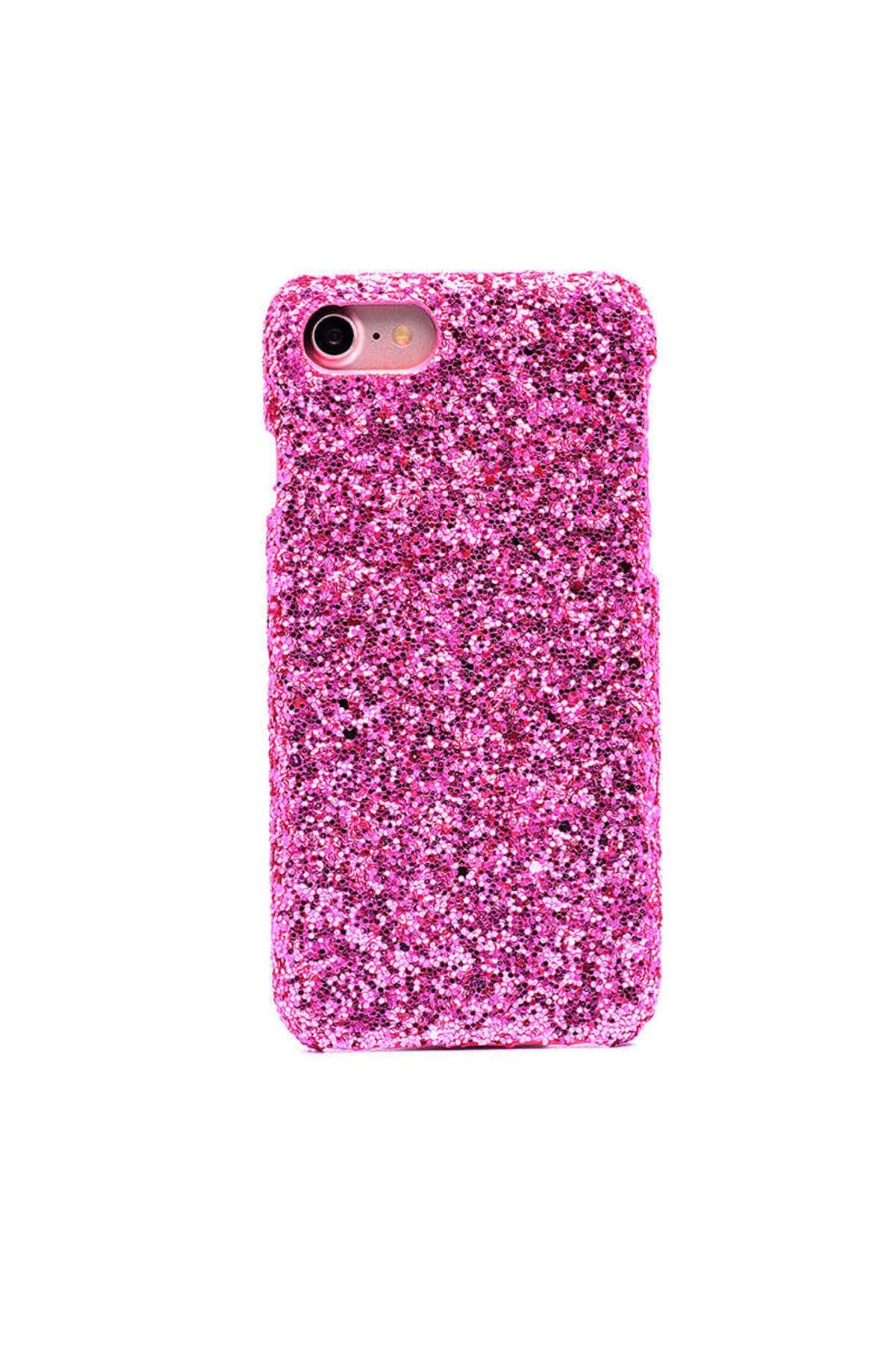 iPhone SE 2022 Uyumlu Zore Caselogy Simli Kılıf-Pembe