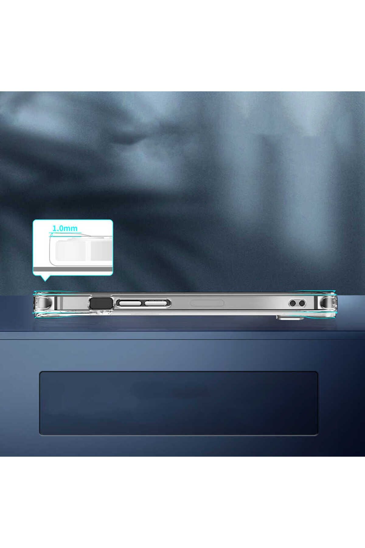 iPhone 14 Uyumlu Standlı Şeffaf Silikon Zore L-Stand Kılıf-Renksiz