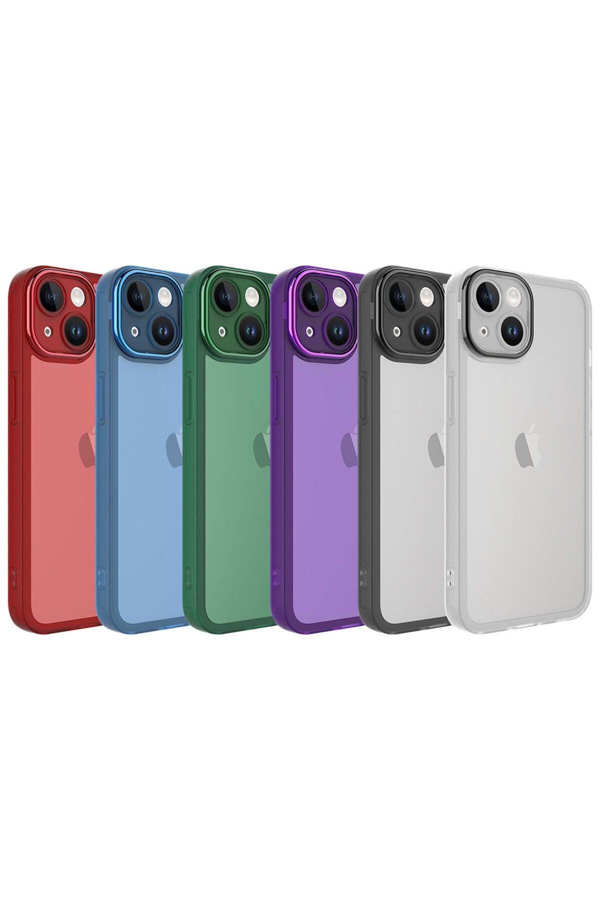 iPhone 14 Uyumlu Kamera Korumalı Transparan Zore Post Kılıf-Mavi