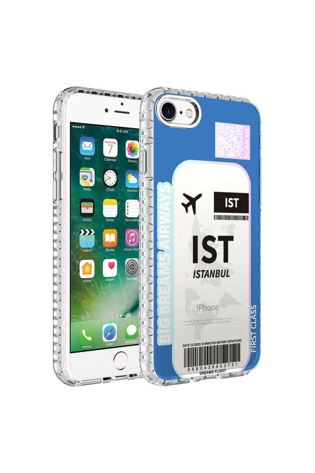 iPhone 8 Kılıf Airbag Kenarlı Renkli Desenli Silikon Zore Elegans Kapak - NO3