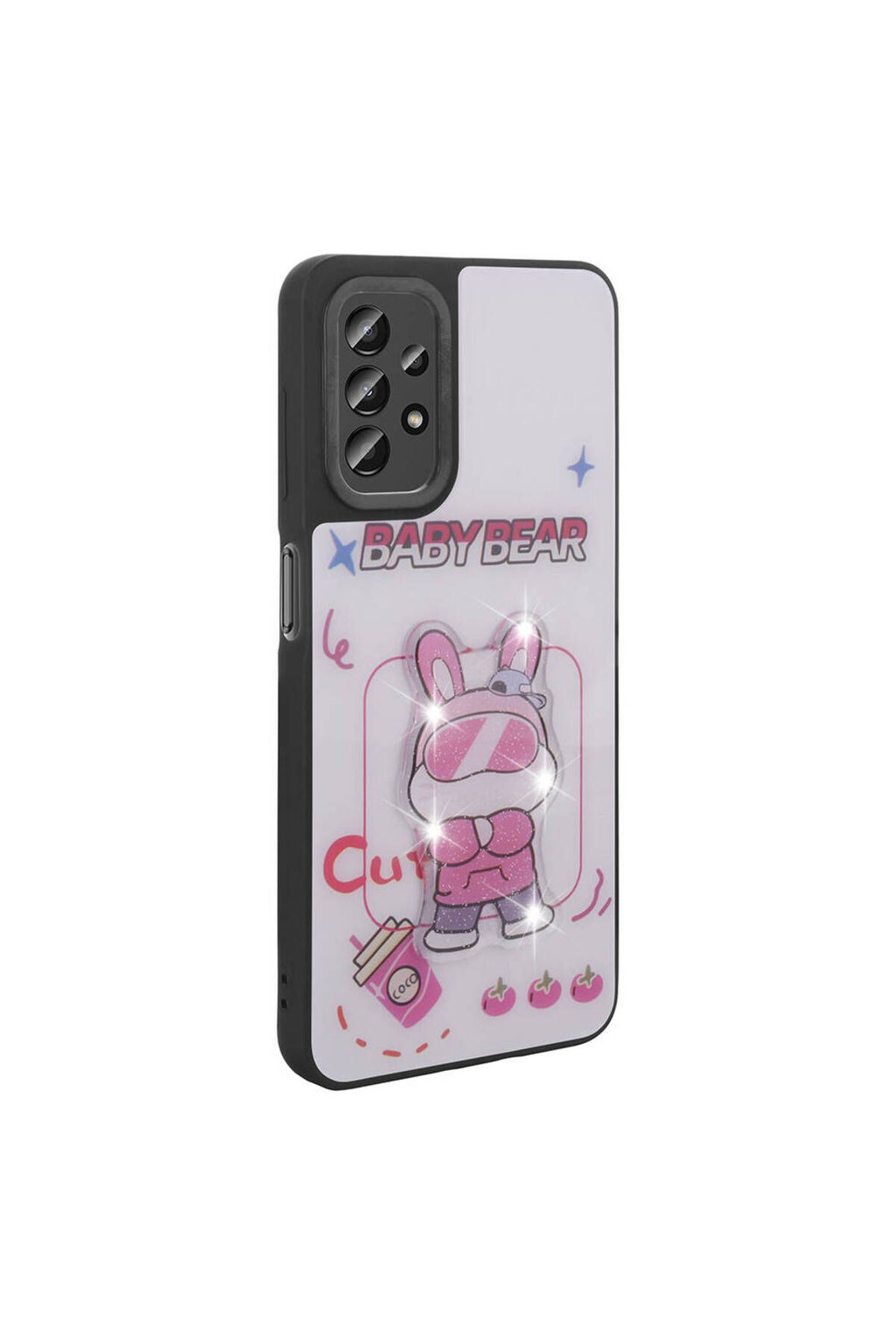 Galaxy A13 4G Kılıf Parlayan Kabartmalı İkonik Figürlü Zore Amas Silikon Kapak - Mor