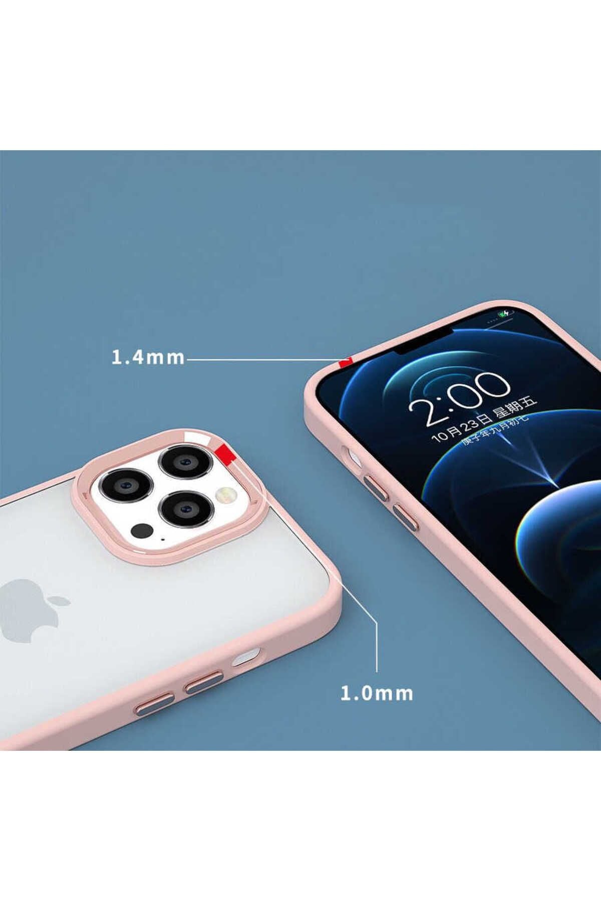 iPhone 14 Pro Uyumlu Zore Krom Kılıf-Kırmızı