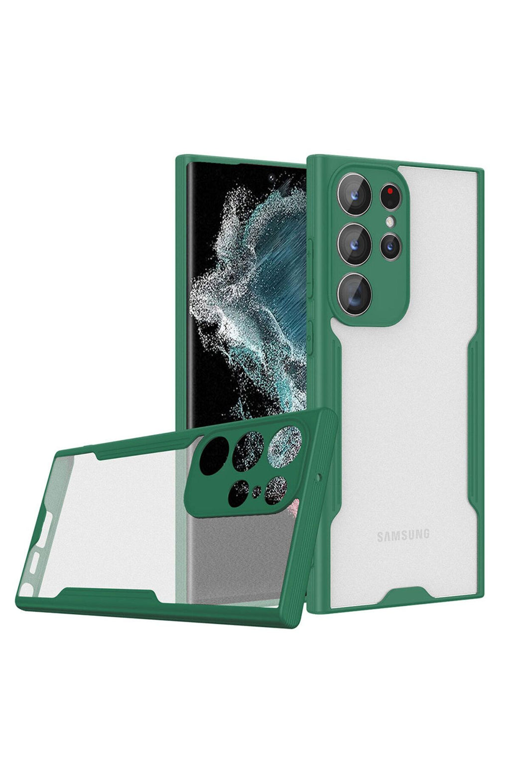 Galaxy S23 Ultra Uyumlu Zore Parfe Kılıf-Koyu Yeşil