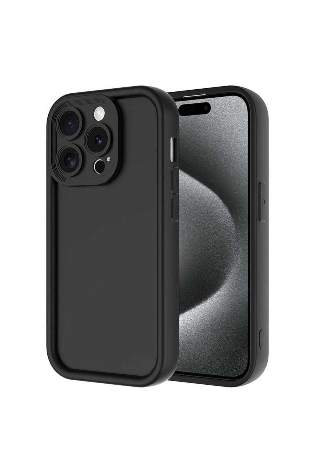 iPhone 15 Pro Max Uyumlu TCG Kılıf Kamera Korumalı Zore Ananas Kapak-Siyah